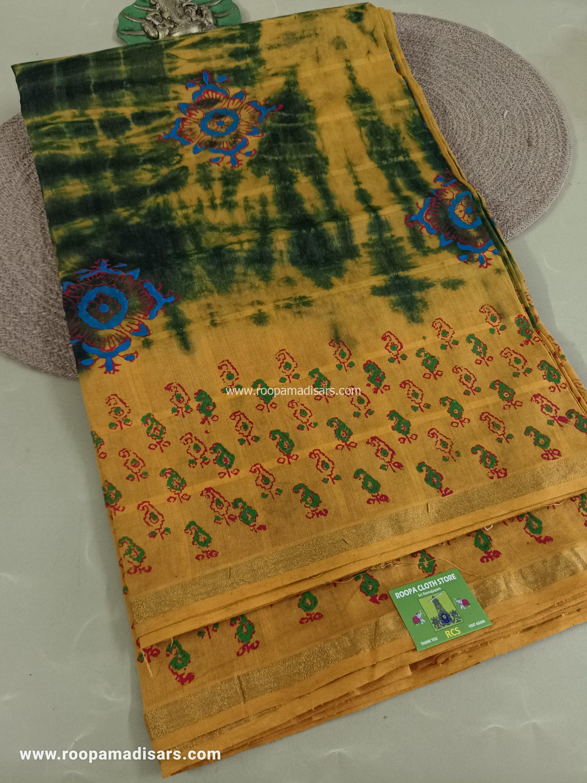 BATIK SAREES -10.5 YARDS ORIGINAL WAX PRINTED BATIK MADISAR SAREE WITHOUT BLOUSE PIECE