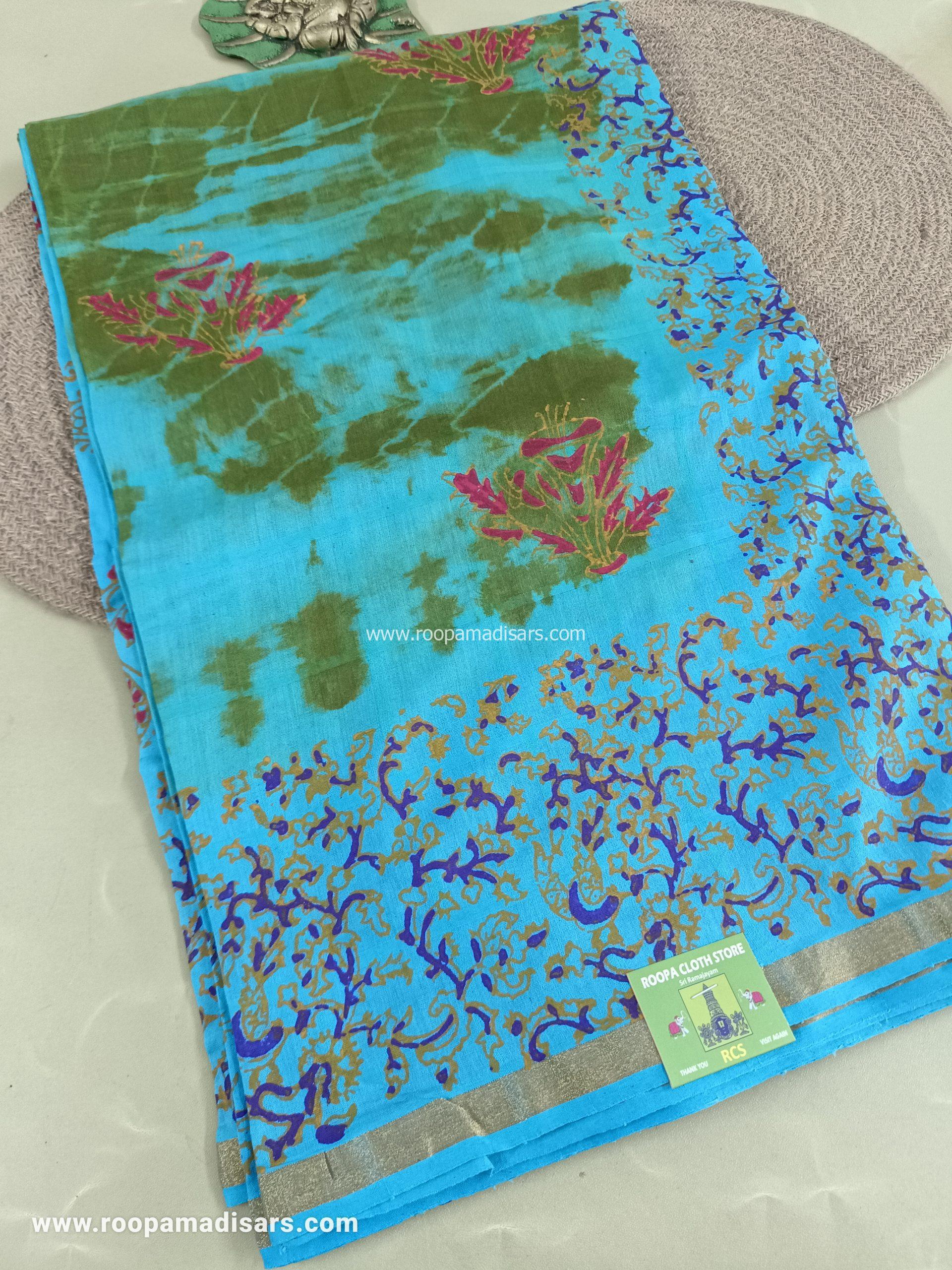 BATIK SAREES -10.5 YARDS ORIGINAL WAX PRINTED BATIK MADISAR SAREE WITHOUT BLOUSE PIECE