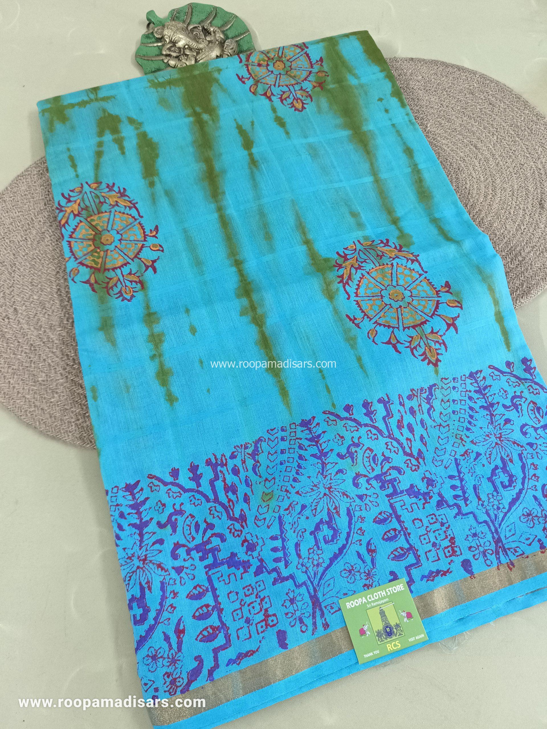 BATIK SAREES -10.5 YARDS ORIGINAL WAX PRINTED BATIK MADISAR SAREE WITHOUT BLOUSE PIECE