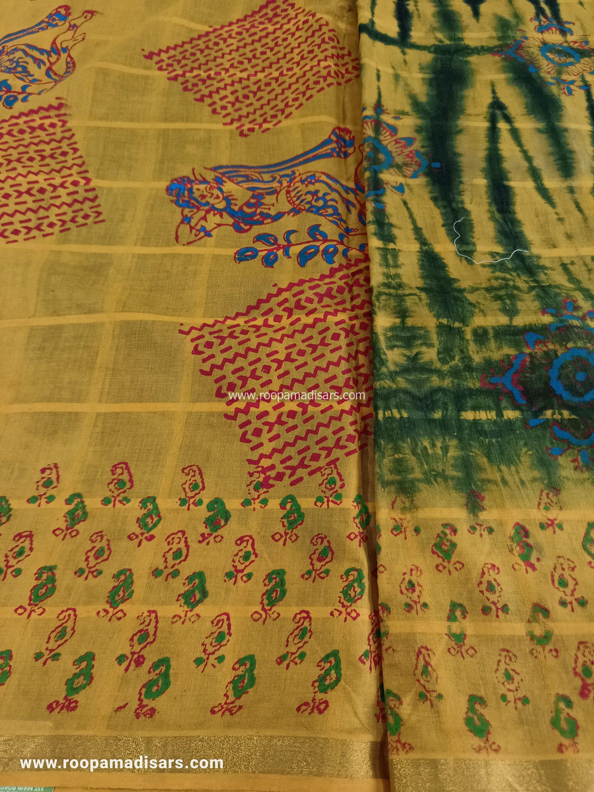 BATIK SAREES -10.5 YARDS ORIGINAL WAX PRINTED BATIK MADISAR SAREE WITHOUT BLOUSE PIECE - Image 2
