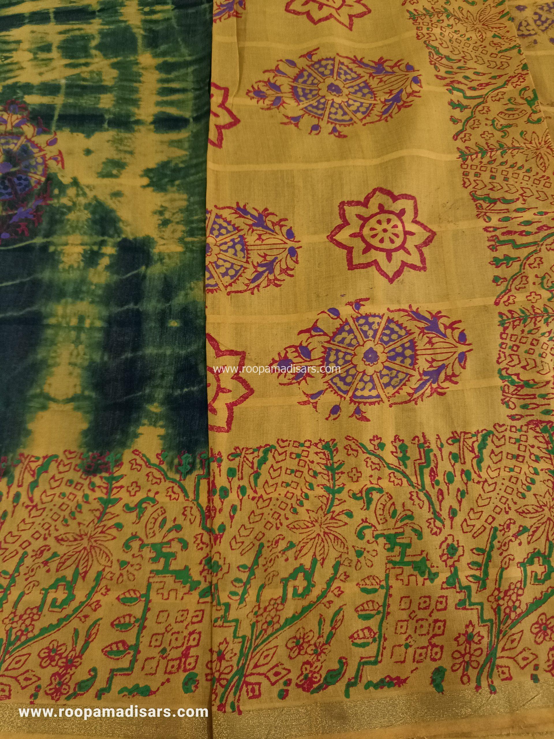 BATIK SAREES -10.5 YARDS ORIGINAL WAX PRINTED BATIK MADISAR SAREE WITHOUT BLOUSE PIECE - Image 2