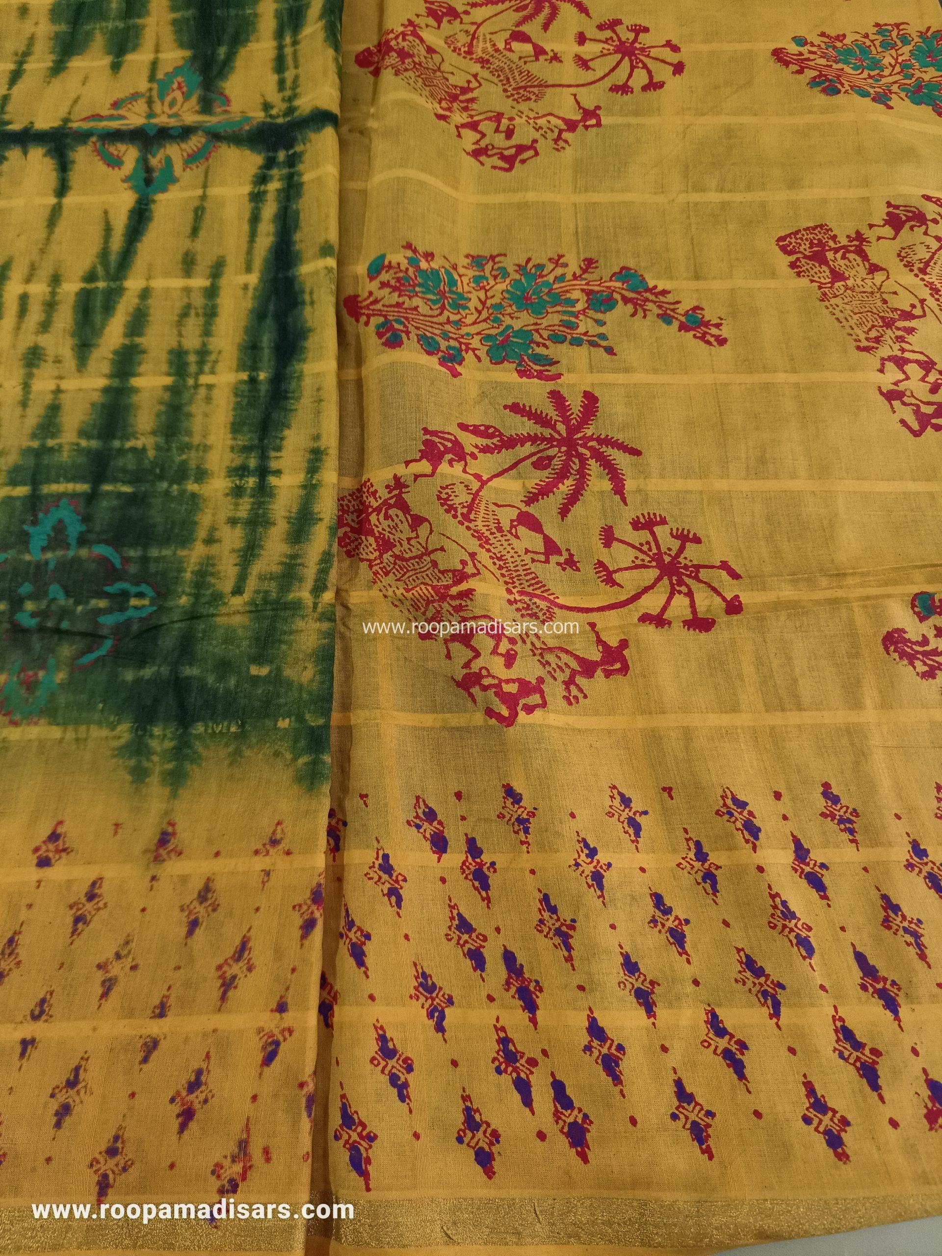 BATIK SAREES -10.5 YARDS ORIGINAL WAX PRINTED BATIK MADISAR SAREE WITHOUT BLOUSE PIECE - Image 2