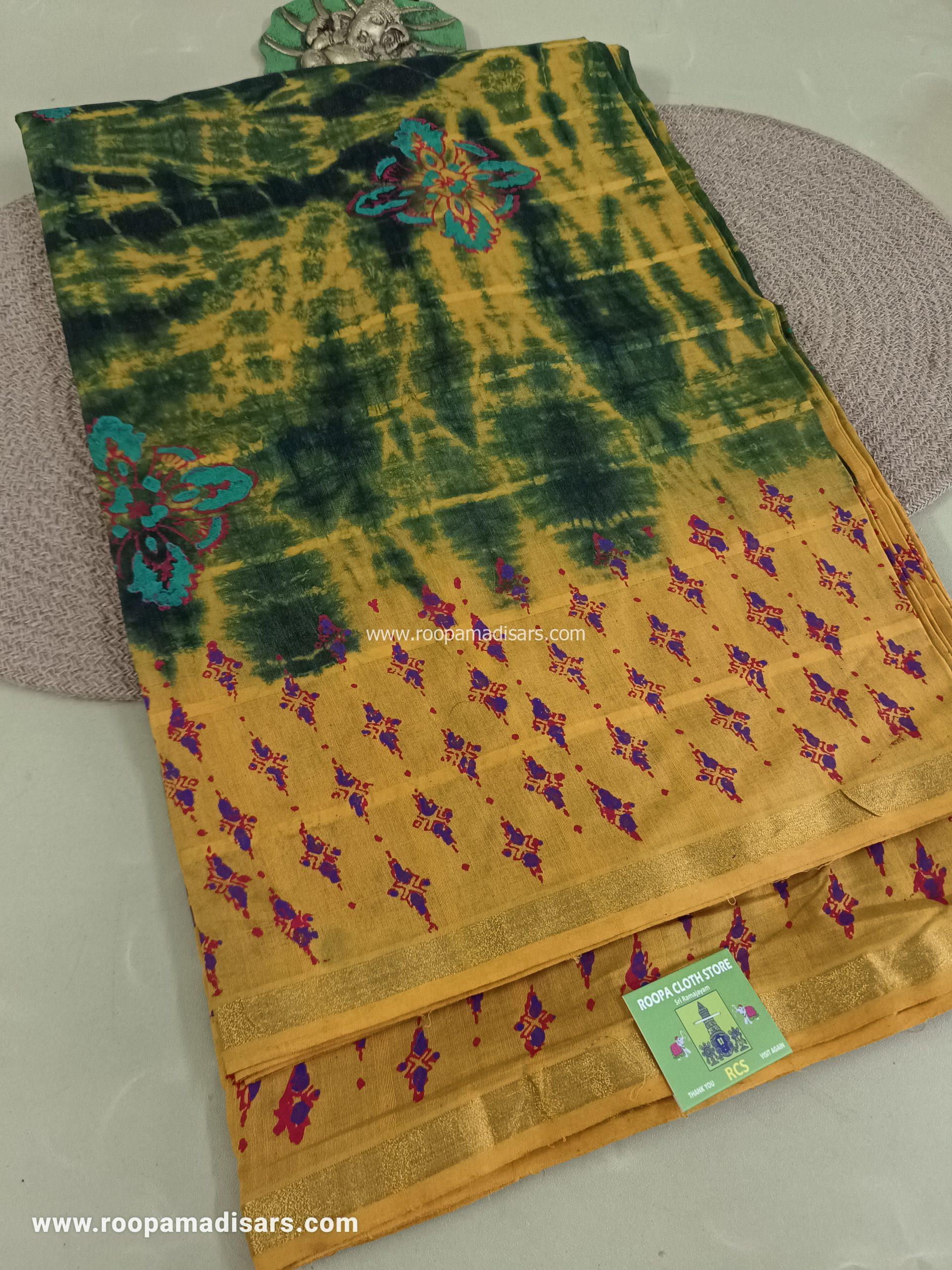 BATIK SAREES -10.5 YARDS ORIGINAL WAX PRINTED BATIK MADISAR SAREE WITHOUT BLOUSE PIECE
