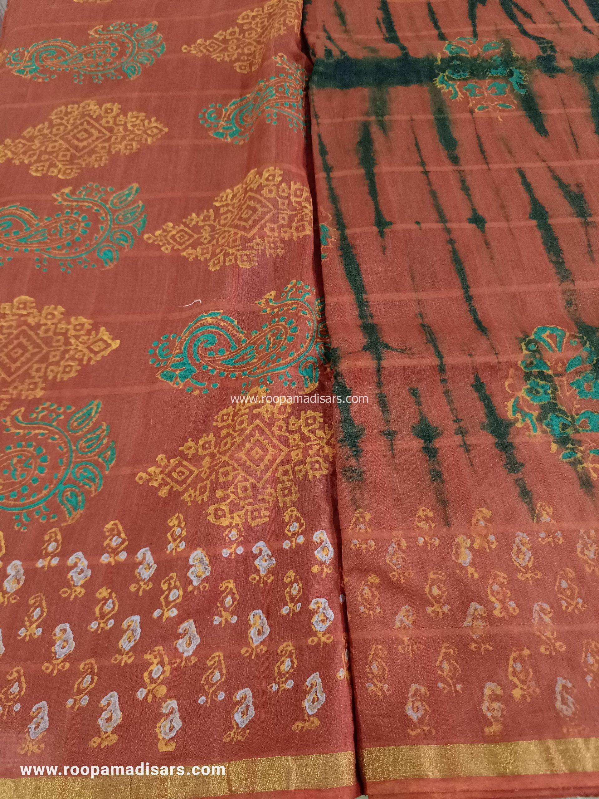 BATIK SAREES -10.5 YARDS ORIGINAL WAX PRINTED BATIK MADISAR SAREE WITHOUT BLOUSE PIECE - Image 2