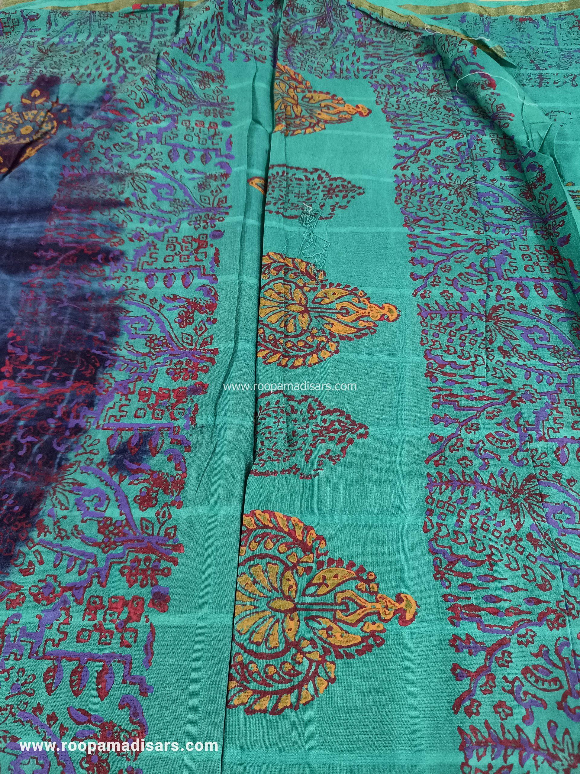 BATIK SAREES -10.5 YARDS ORIGINAL WAX PRINTED BATIK MADISAR SAREE WITHOUT BLOUSE PIECE - Image 2