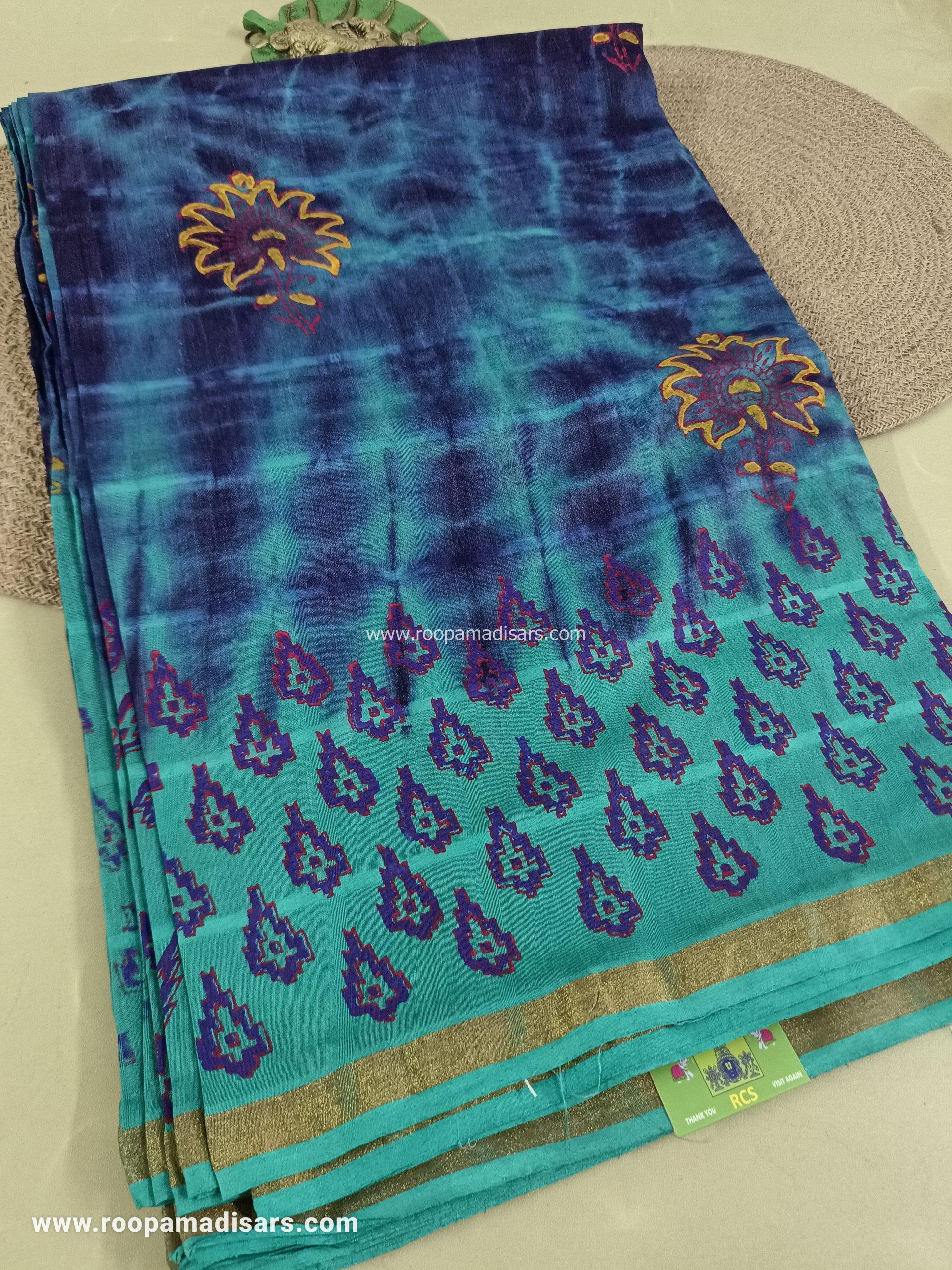 BATIK SAREES -10.5 YARDS ORIGINAL WAX PRINTED BATIK MADISAR SAREE WITHOUT BLOUSE PIECE