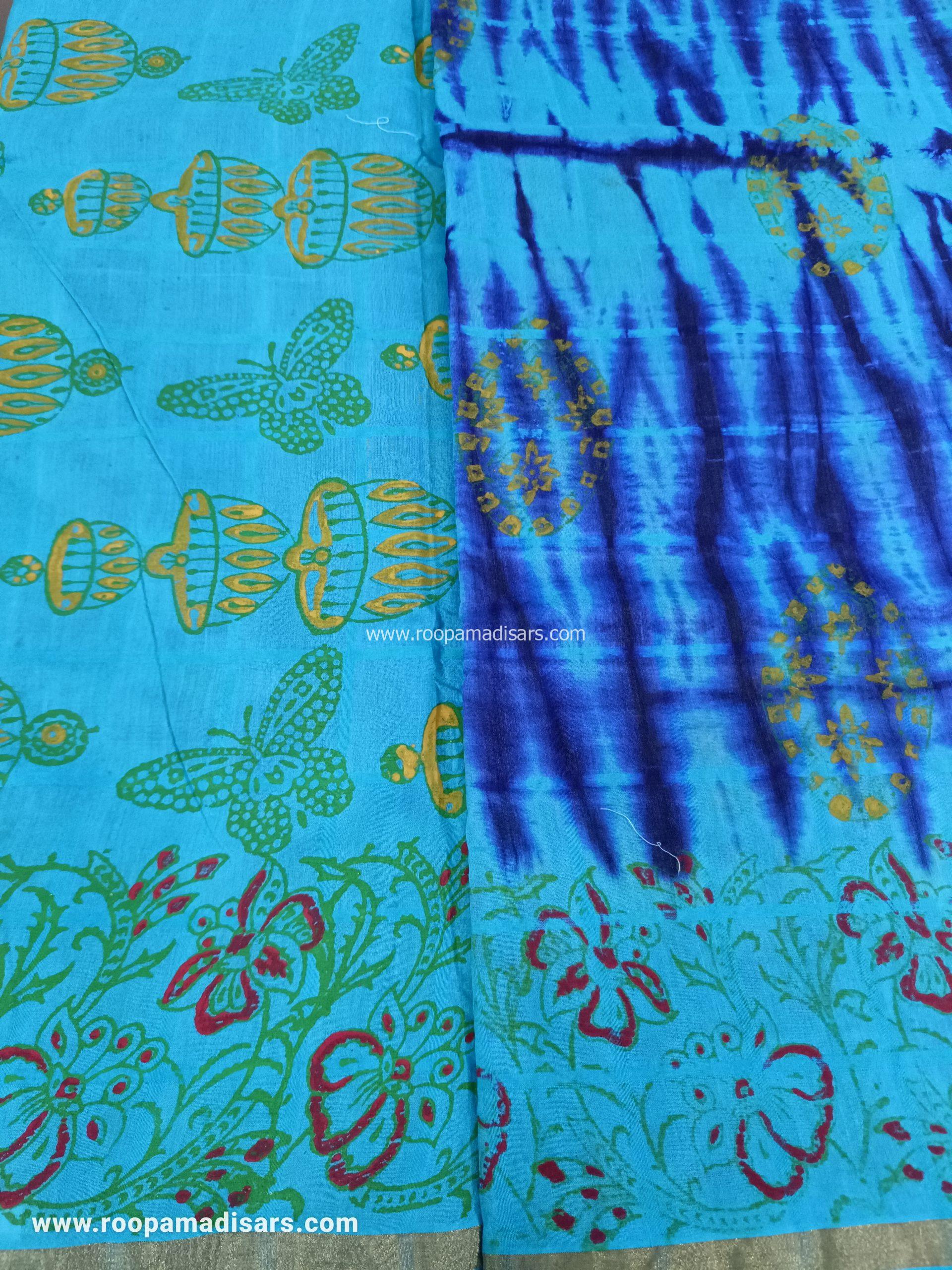 BATIK SAREES -10.5 YARDS ORIGINAL WAX PRINTED BATIK MADISAR SAREE WITHOUT BLOUSE PIECE - Image 2