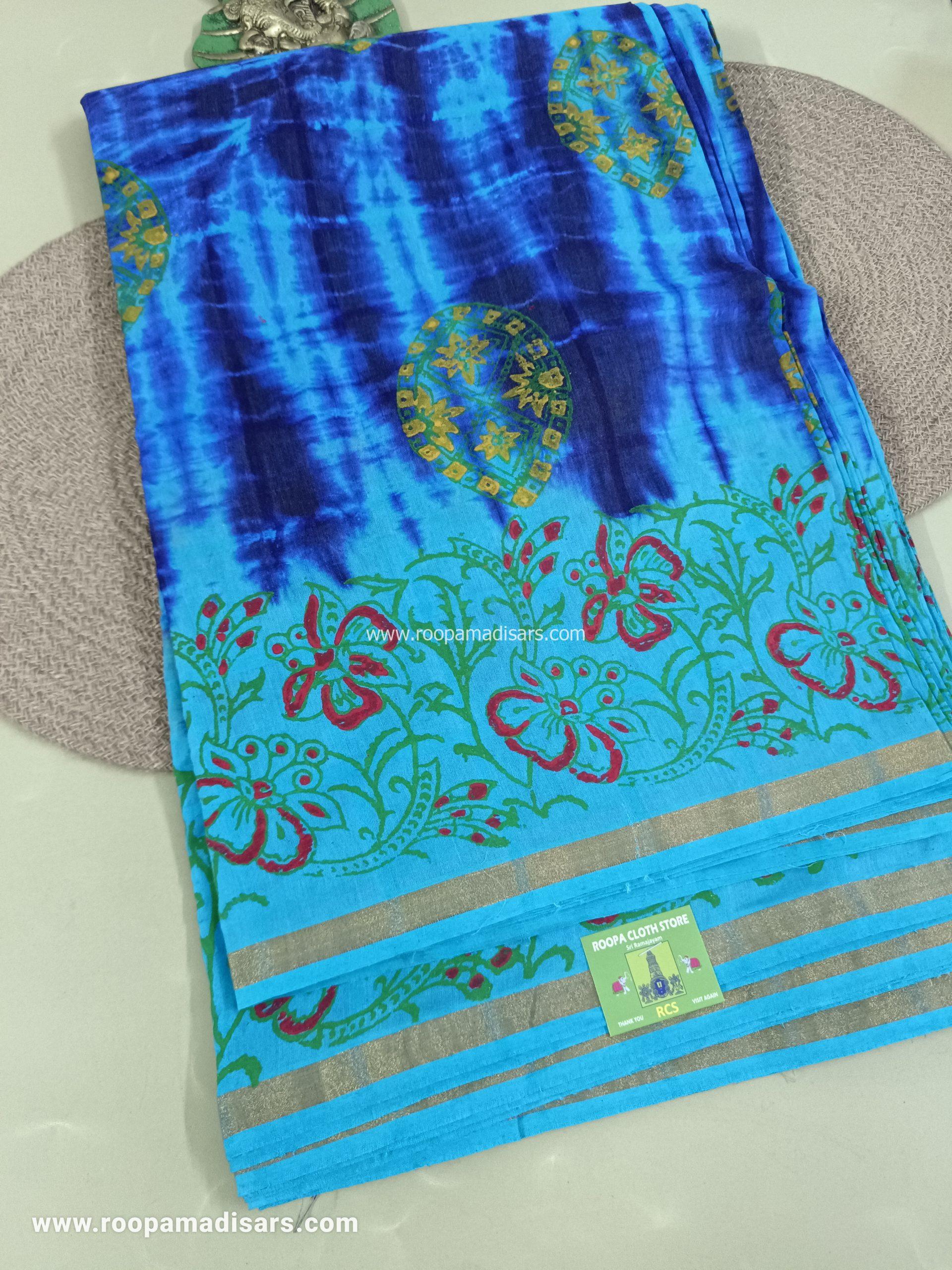 BATIK SAREES -10.5 YARDS ORIGINAL WAX PRINTED BATIK MADISAR SAREE WITHOUT BLOUSE PIECE