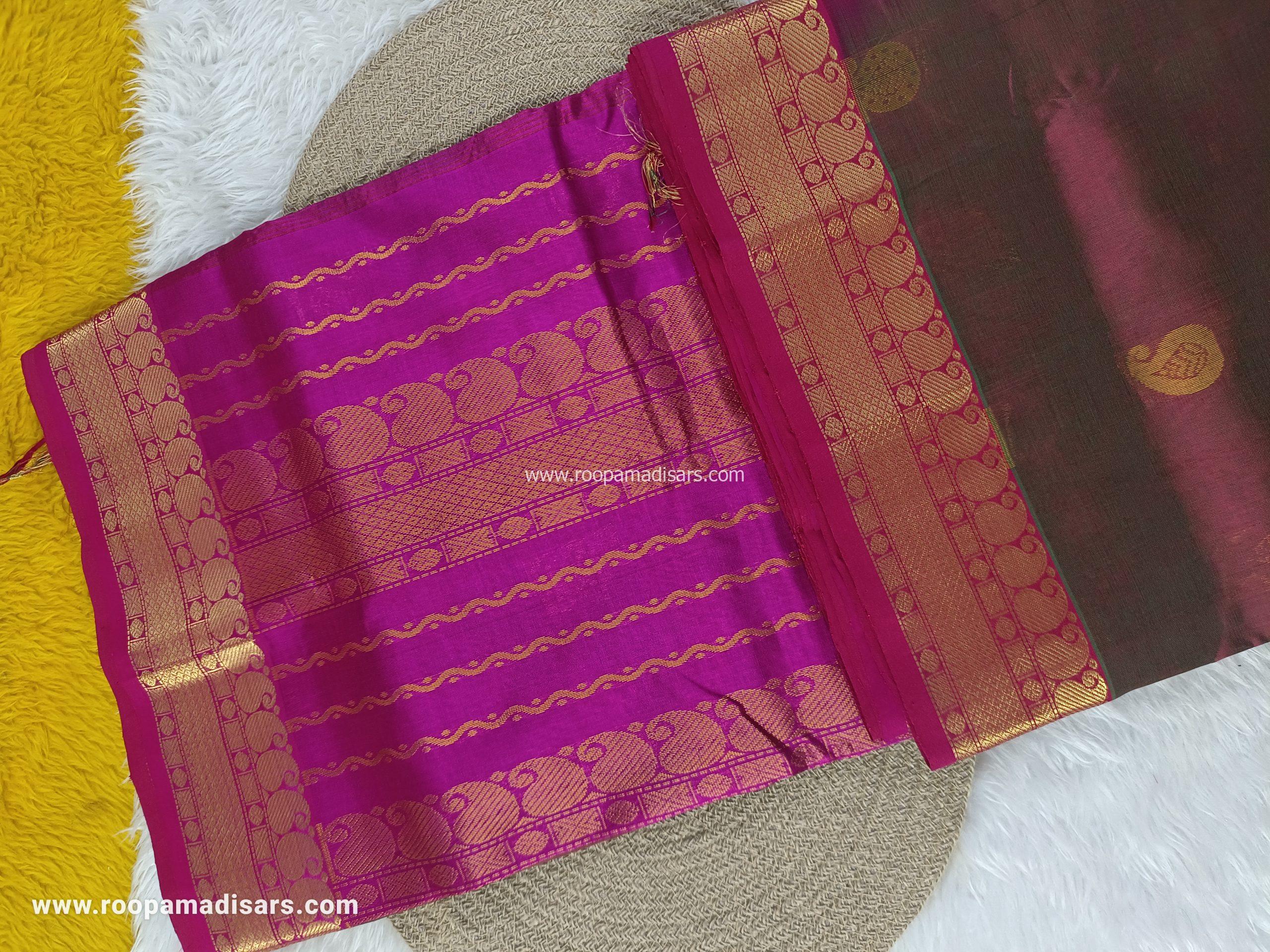 Pure Silk Cotton Madisar -10YARDS PURE SILK COTTON MADISAR KORVAI BORDER WITHOUT BLOUSE PIECE - Image 2