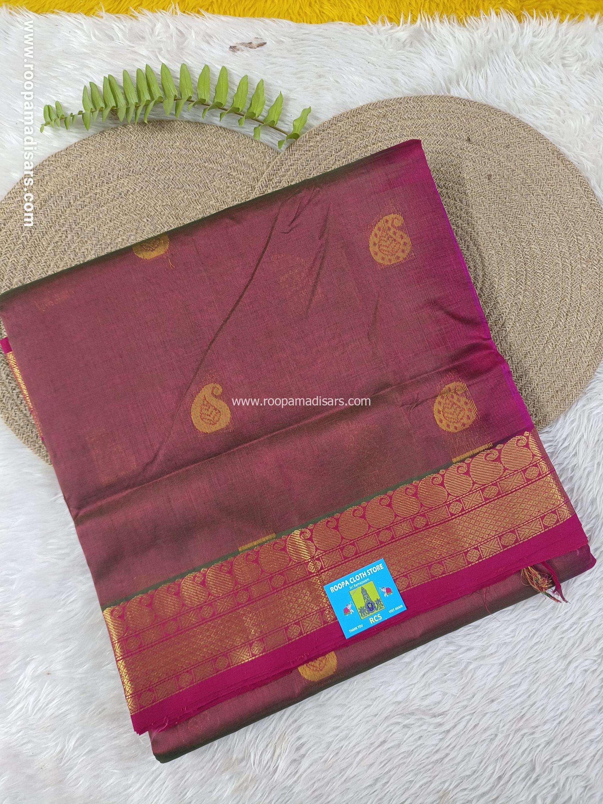 Pure Silk Cotton Madisar -10YARDS PURE SILK COTTON MADISAR KORVAI BORDER WITHOUT BLOUSE PIECE