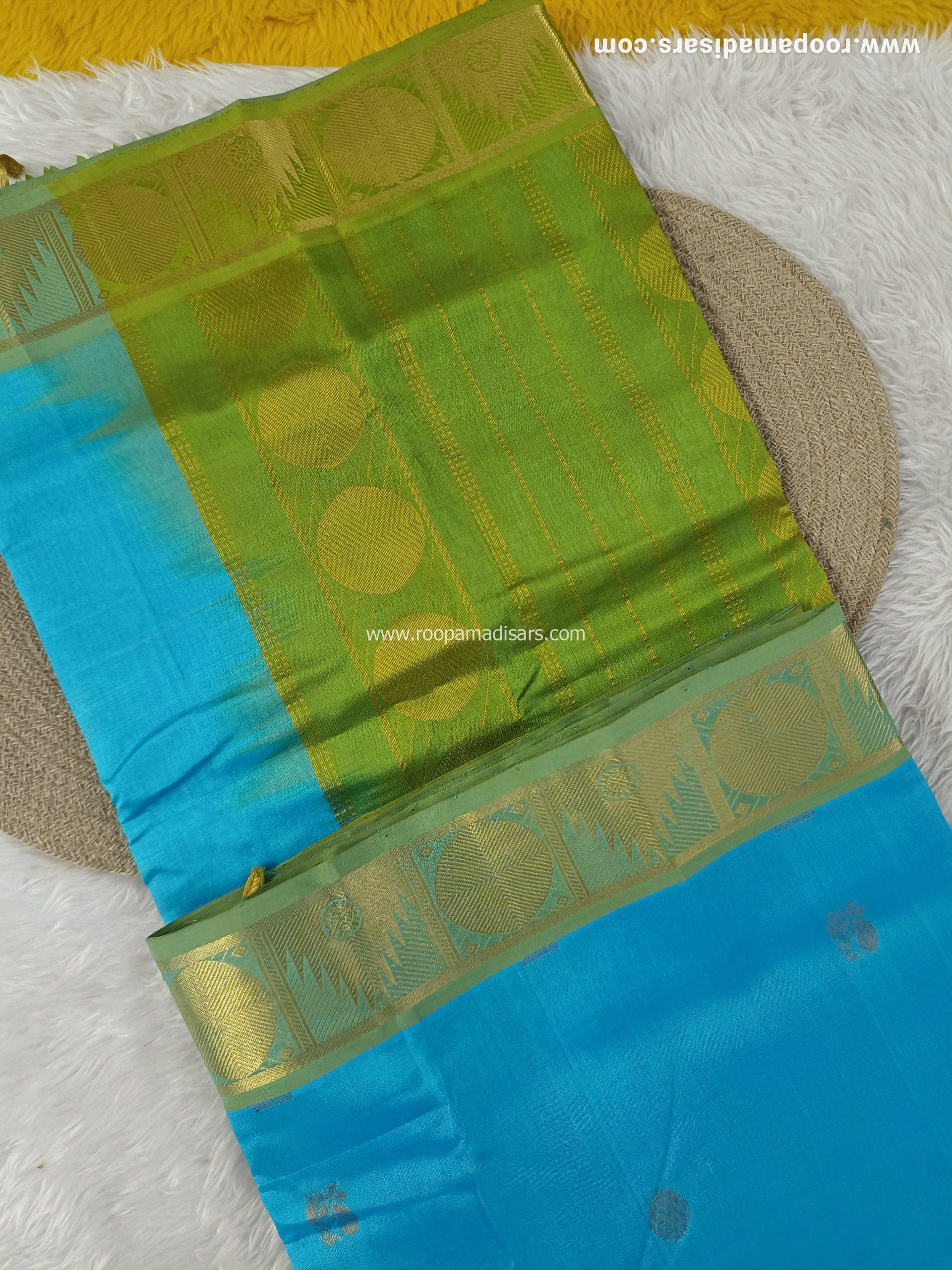 Pure Silk Cotton Madisar -10YARDS PURE SILK COTTON MADISAR KORVAI BORDER WITHOUT BLOUSE PIECE - Image 2