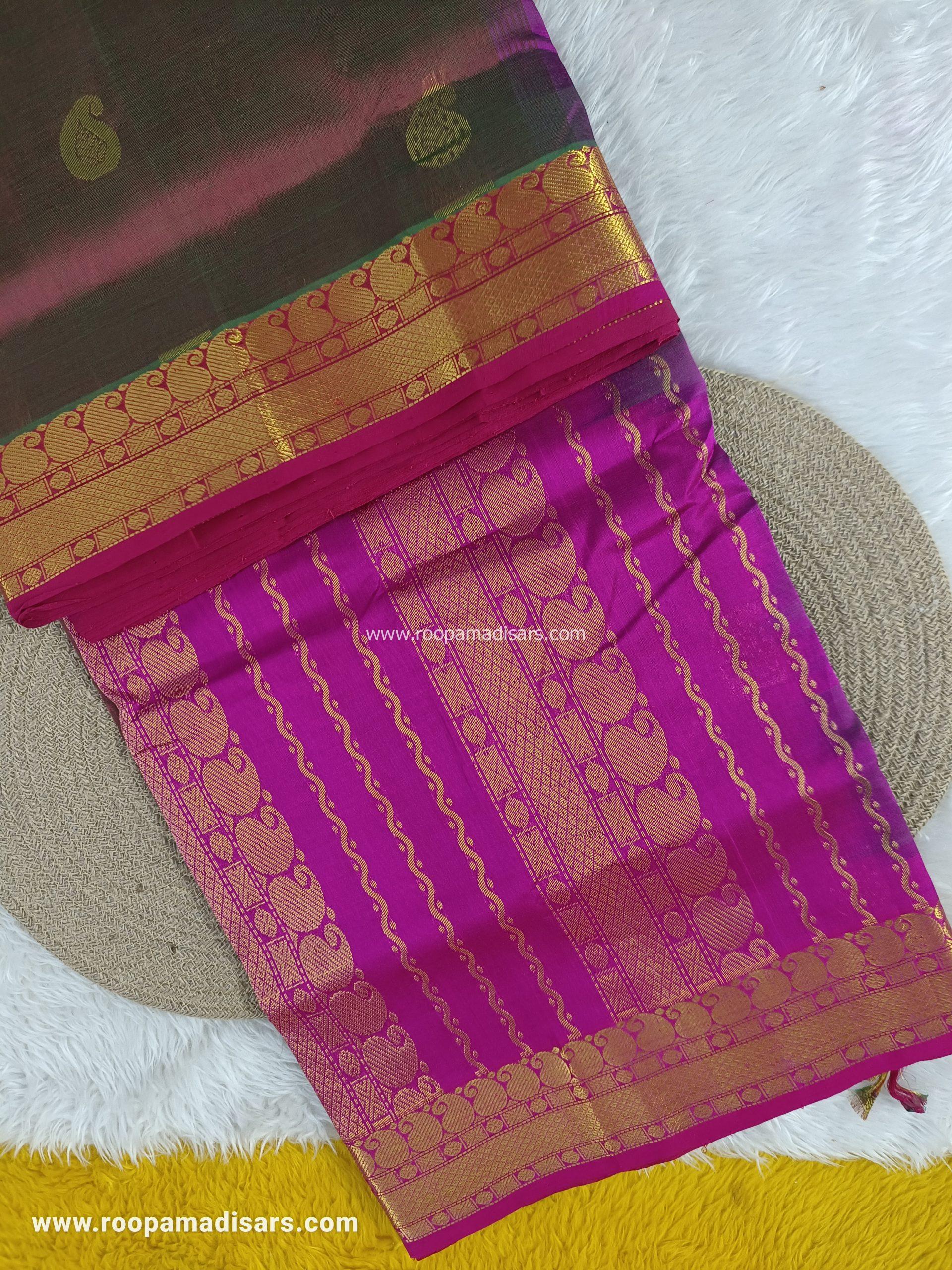 Pure Silk Cotton Madisar -10YARDS PURE SILK COTTON MADISAR KORVAI BORDER WITHOUT BLOUSE PIECE - Image 2