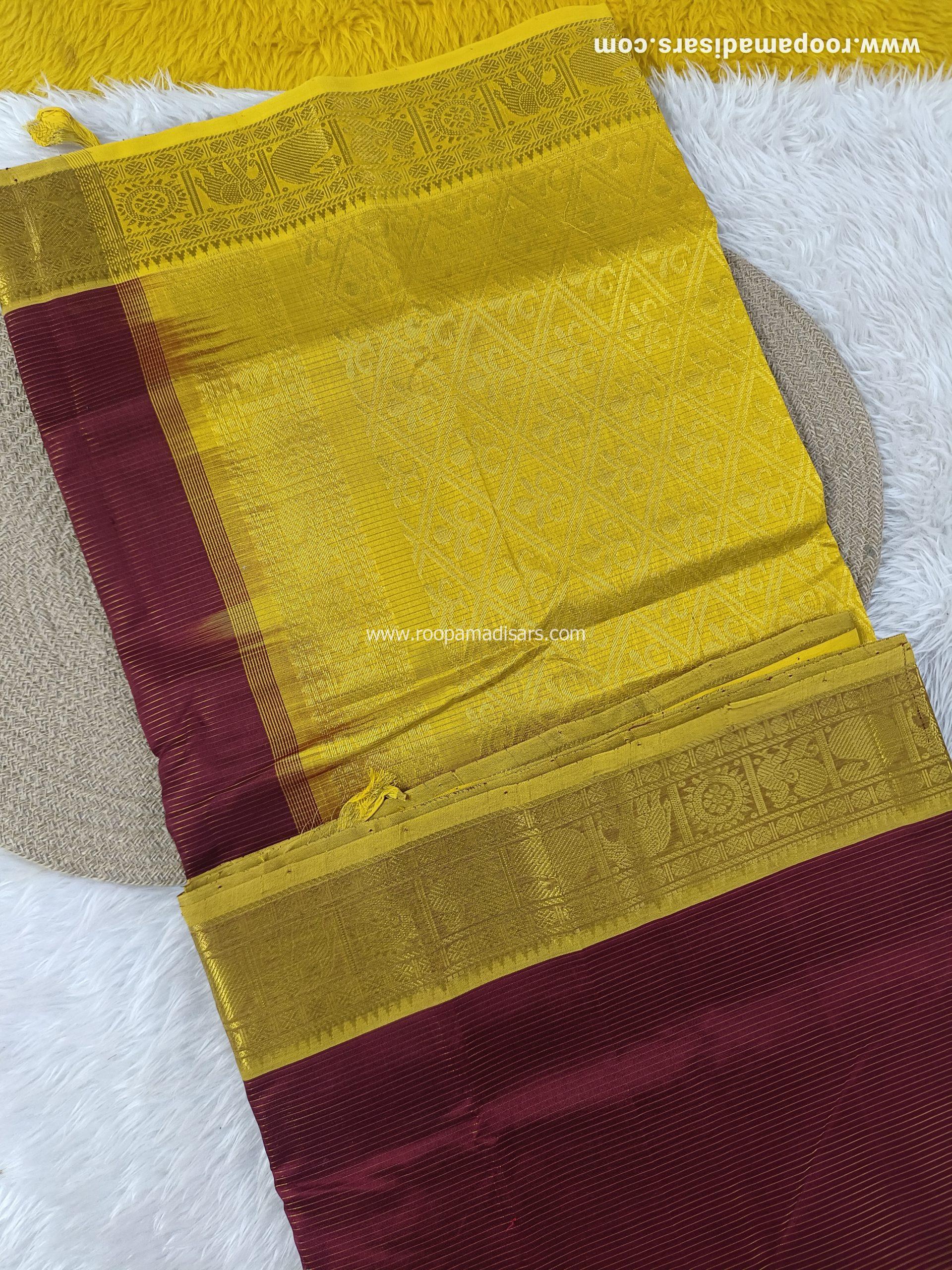 Pure Silk Cotton Madisar -10YARDS PURE SILK COTTON MADISAR KORVAI BORDER WITHOUT BLOUSE PIECE - Image 2
