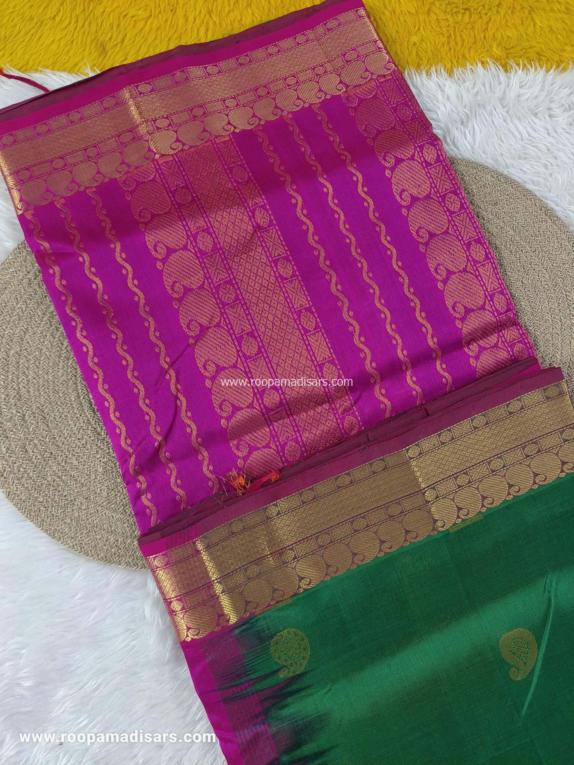 Pure Silk Cotton Madisar -10YARDS PURE SILK COTTON MADISAR KORVAI BORDER WITHOUT BLOUSE PIECE - Image 2