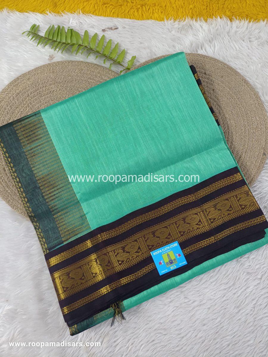 Pure Silk Cotton Madisar -10YARDS PURE SILK COTTON MADISAR KORVAI BORDER WITHOUT BLOUSE PIECE