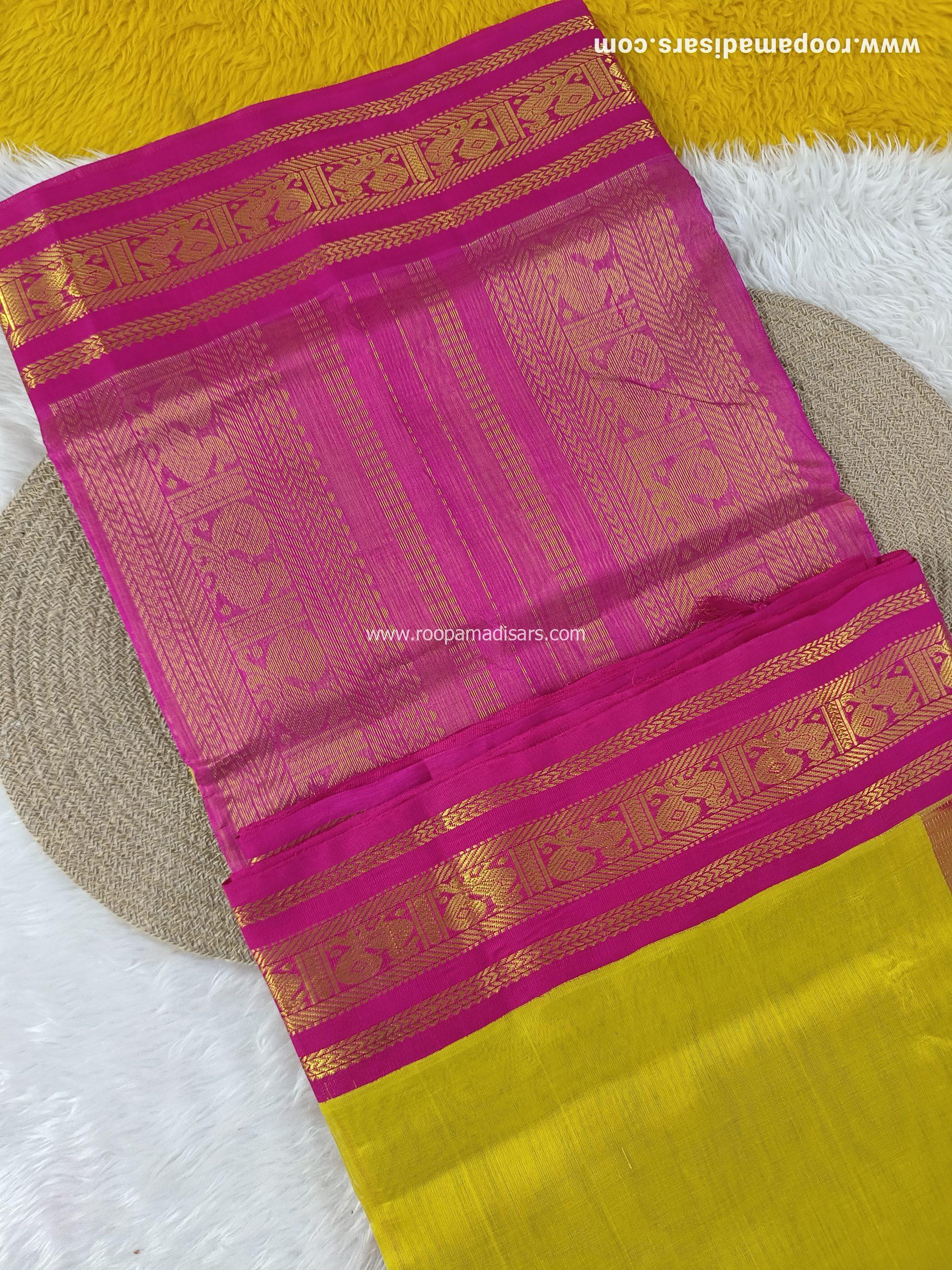 Pure Silk Cotton Madisar -10YARDS PURE SILK COTTON MADISAR KORVAI BORDER WITHOUT BLOUSE PIECE - Image 2