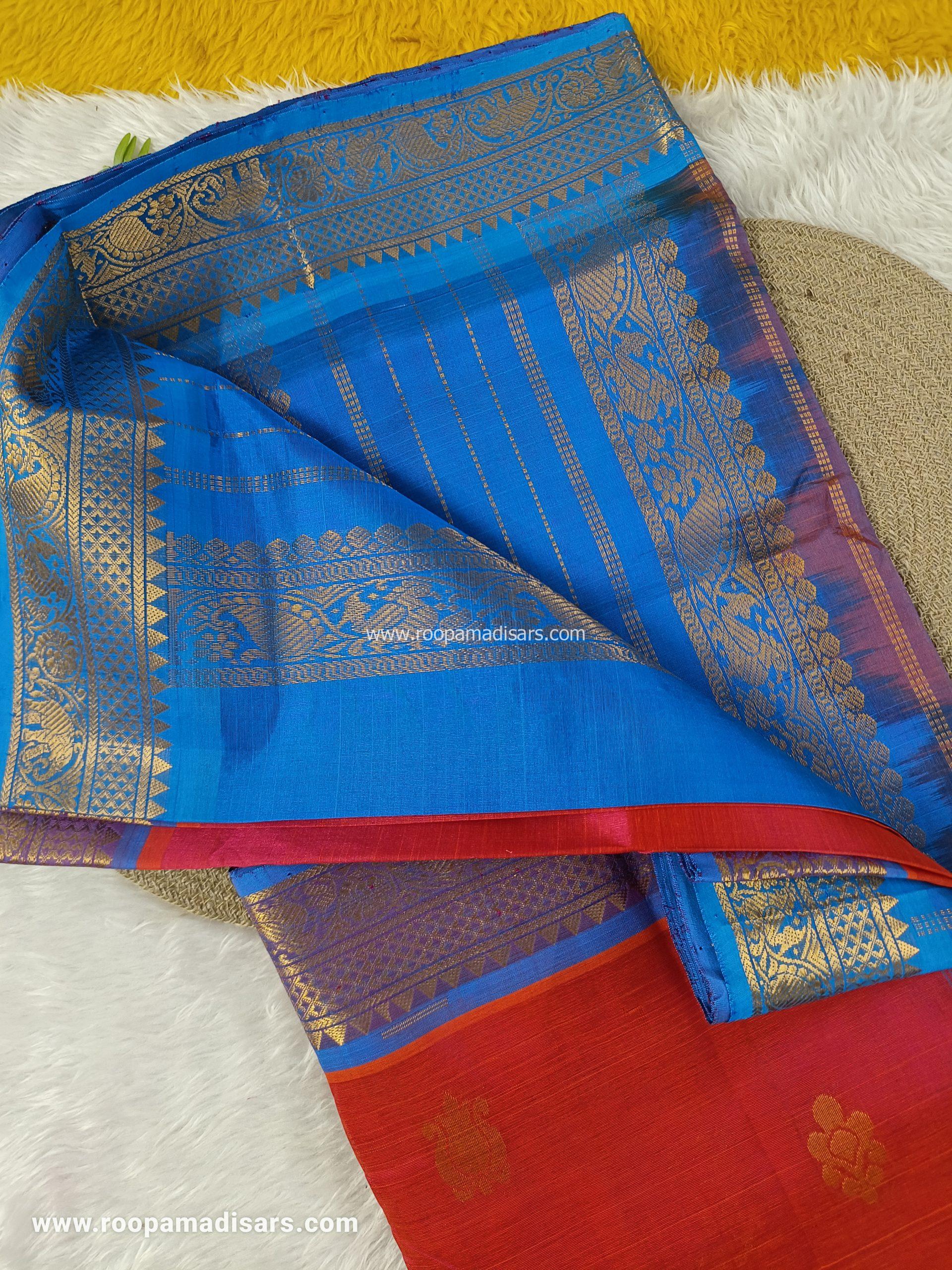 Pure Silk Cotton Madisar -12YARDS PURE SILK COTTON MADISAR KORVAI BORDER WITHOUT BLOUSE PIECE - Image 2