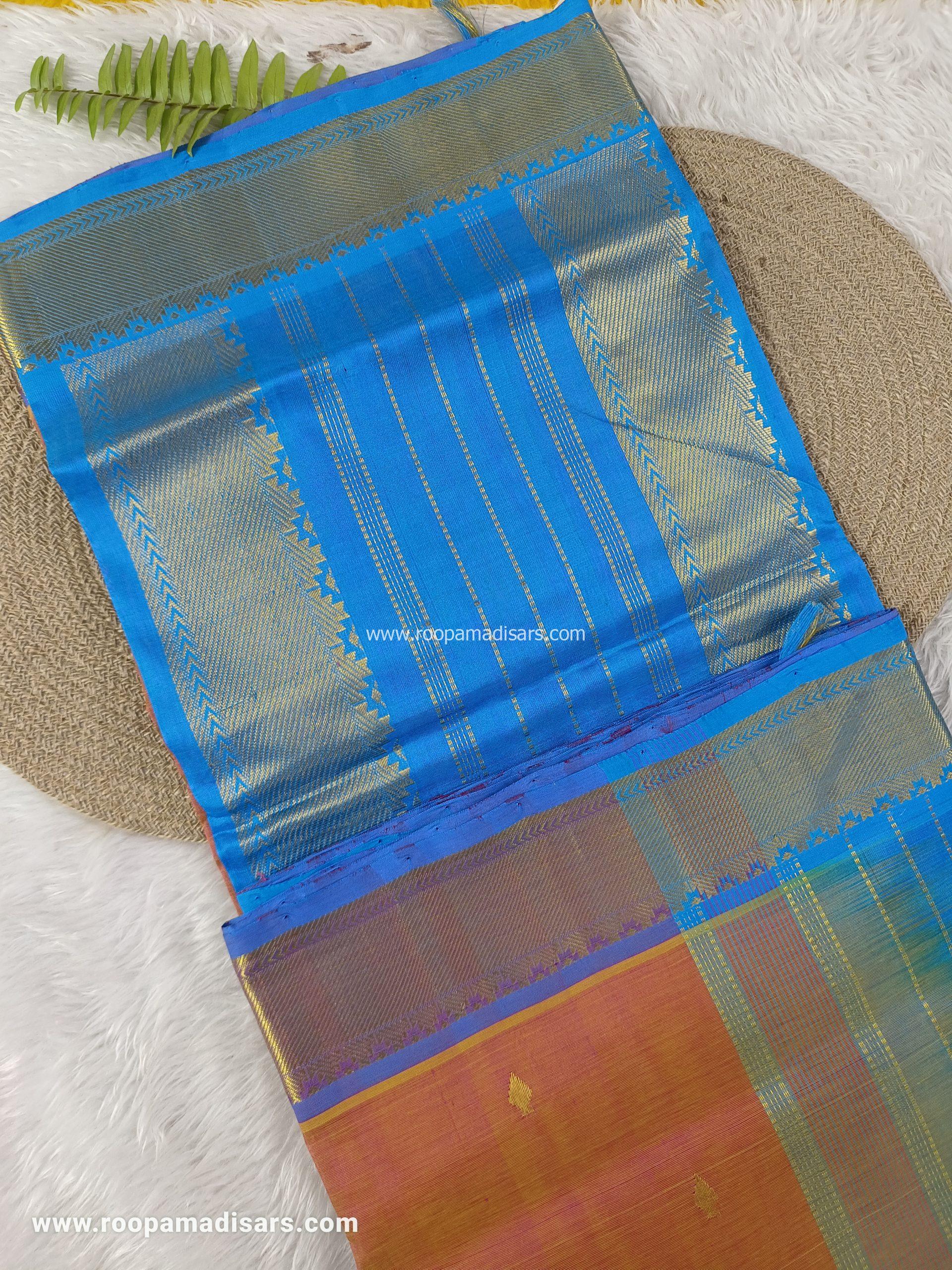 Pure Silk Cotton Madisar -10YARDS PURE SILK COTTON MADISAR KORVAI BORDER WITHOUT BLOUSE PIECE - Image 2