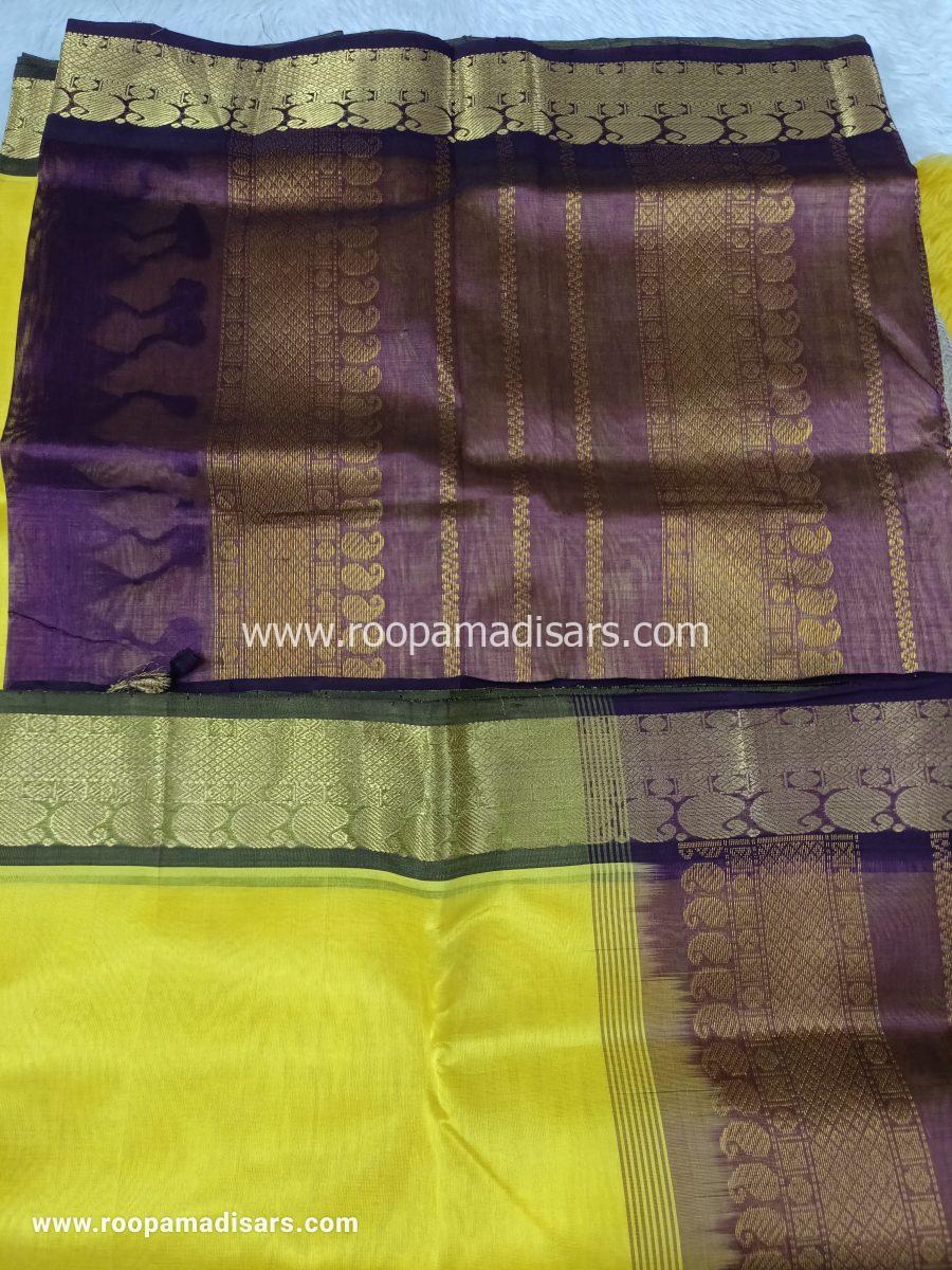 Pure Silk Cotton Madisar -10YARDS PURE SILK COTTON MADISAR KORVAI BORDER WITHOUT BLOUSE PIECE - Image 3