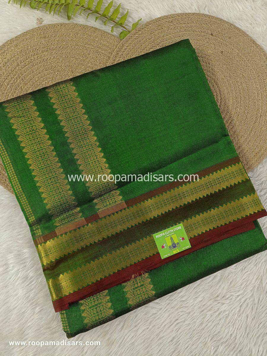 Pure Silk Cotton Madisar -10YARDS PURE SILK COTTON MADISAR KORVAI BORDER WITHOUT BLOUSE PIECE