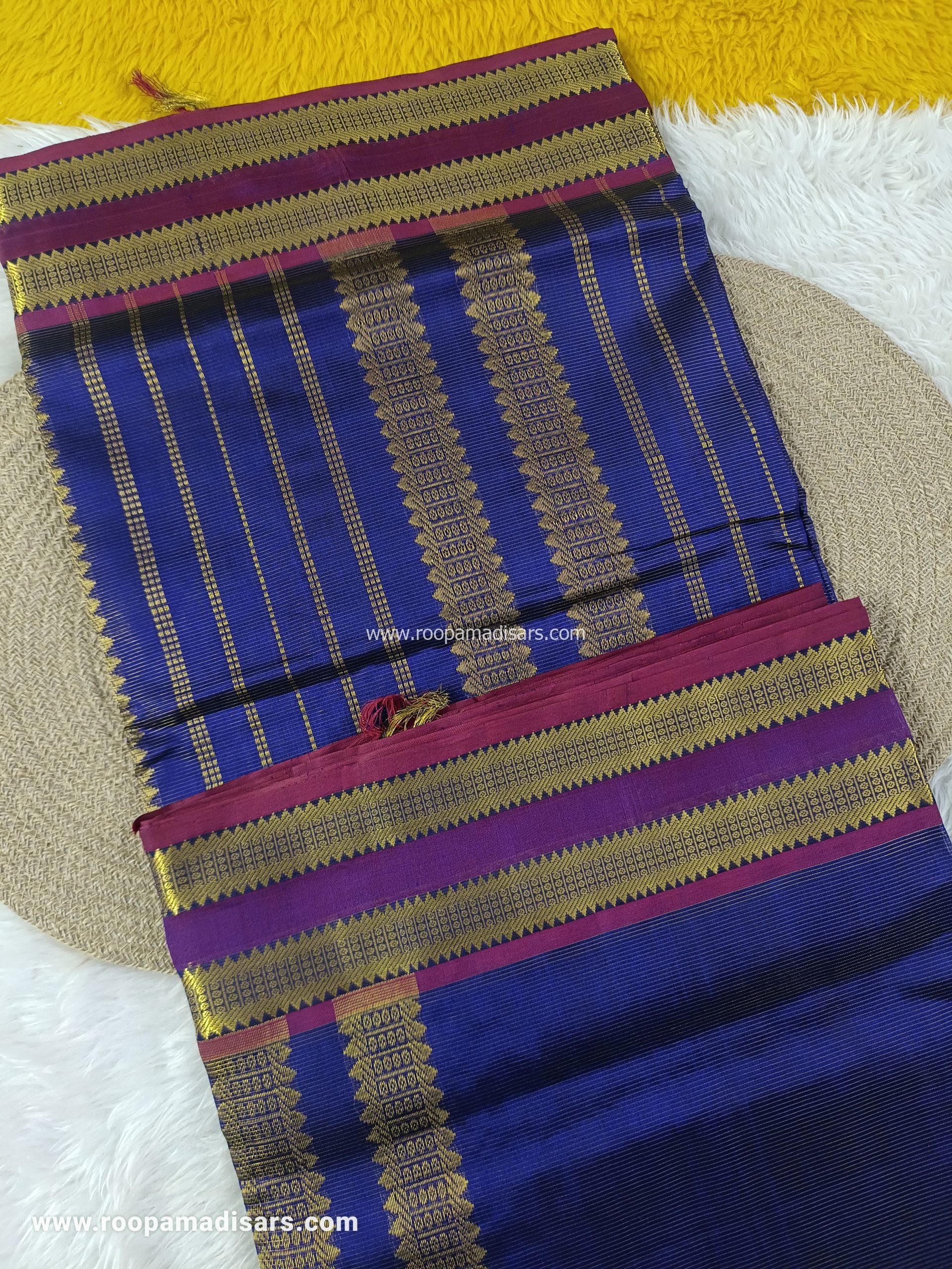 Pure Silk Cotton Madisar -10YARDS PURE SILK COTTON MADISAR KORVAI BORDER WITHOUT BLOUSE PIECE - Image 3