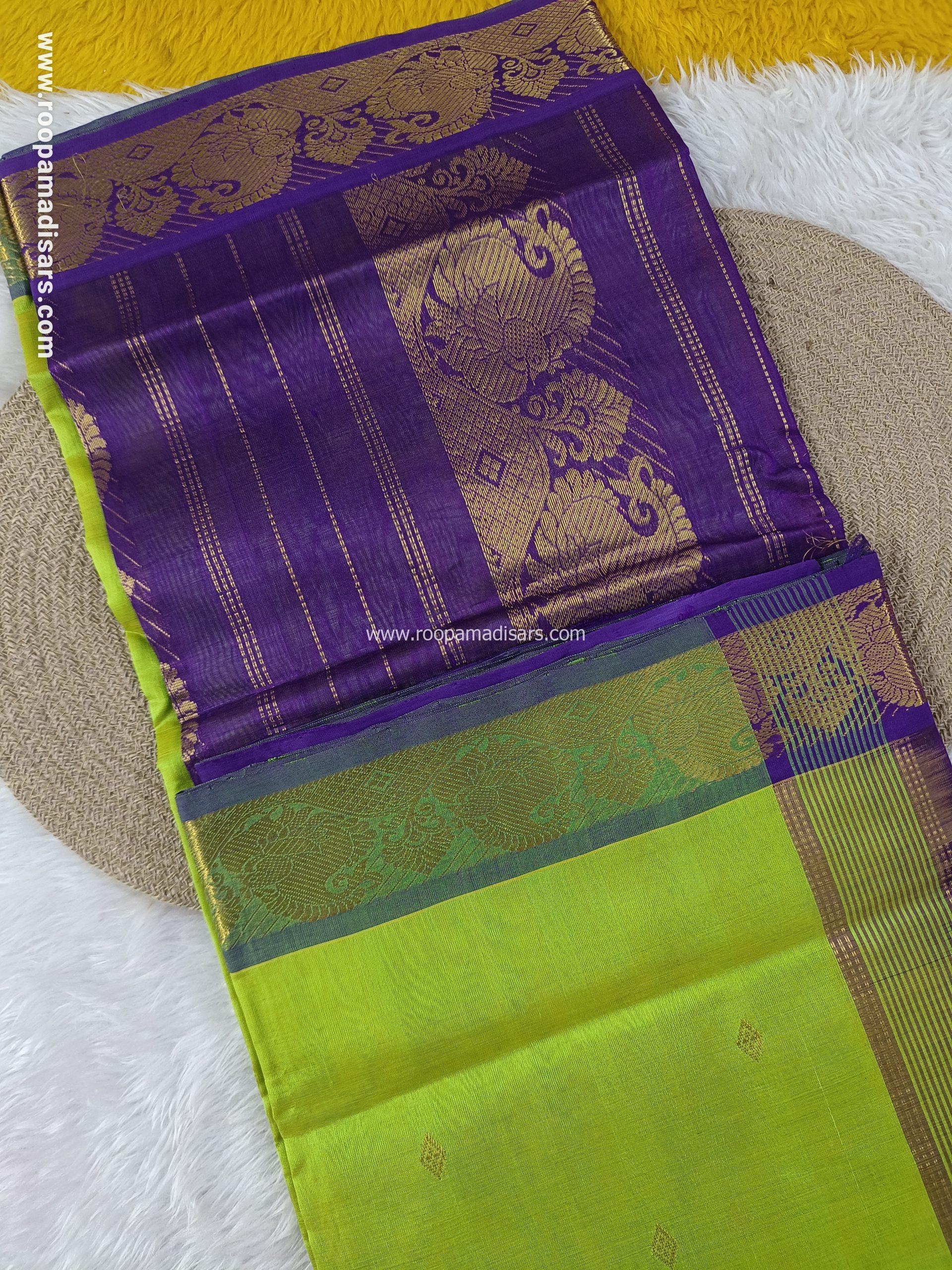 Pure Silk Cotton Madisar -10YARDS PURE SILK COTTON MADISAR KORVAI BORDER WITHOUT BLOUSE PIECE - Image 2