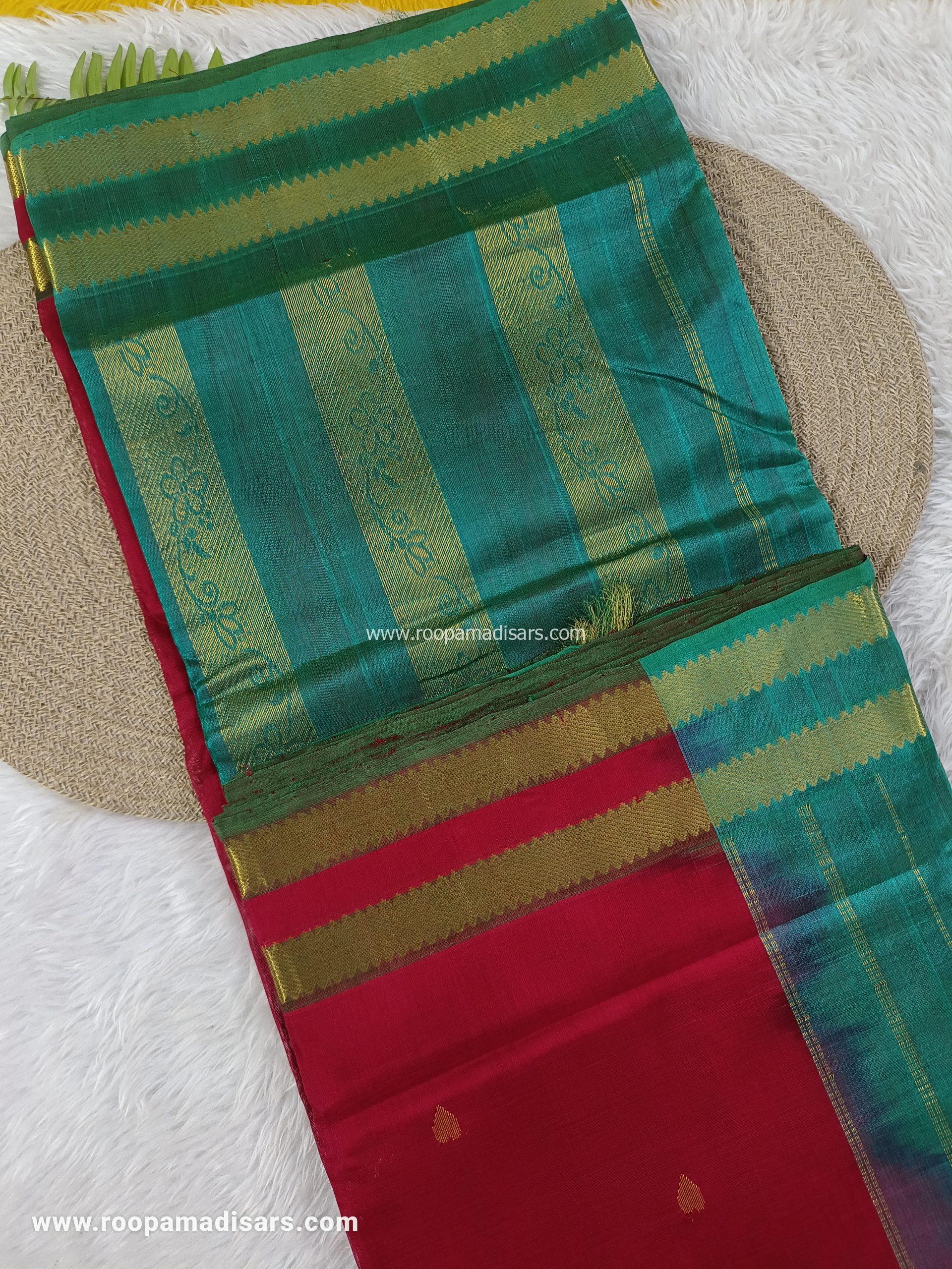 Pure Silk Cotton Madisar -10YARDS PURE SILK COTTON MADISAR KORVAI BORDER WITHOUT BLOUSE PIECE - Image 2