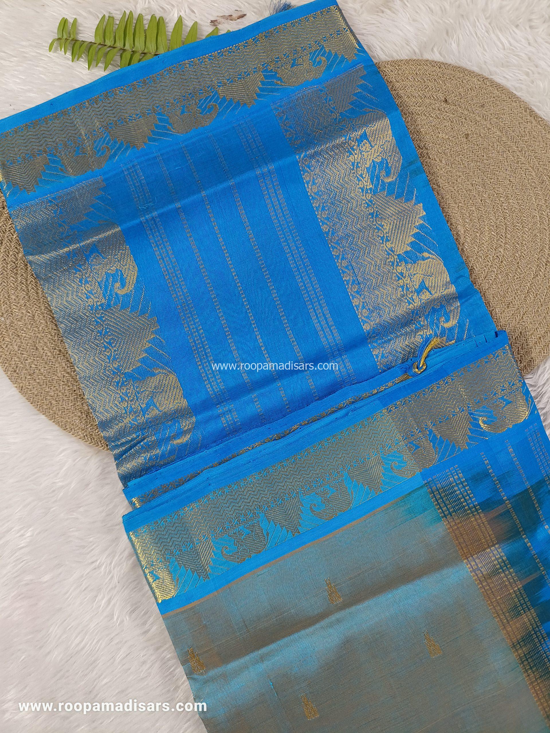 Pure Silk Cotton Madisar -10YARDS PURE SILK COTTON MADISAR KORVAI BORDER WITHOUT BLOUSE PIECE - Image 2