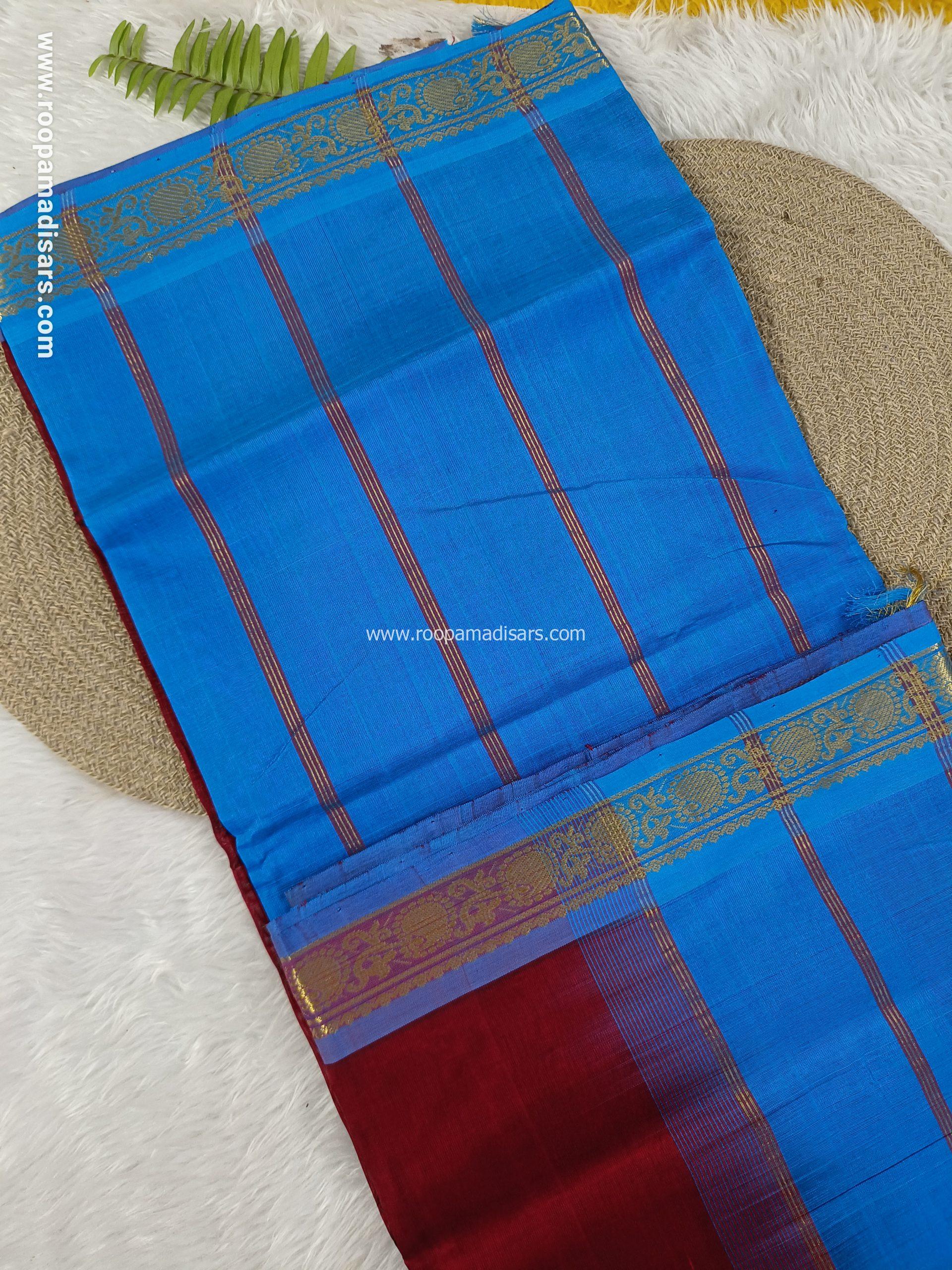 Pure Silk Cotton Madisar -10YARDS PURE SILK COTTON MADISAR KORVAI BORDER WITHOUT BLOUSE PIECE - Image 2