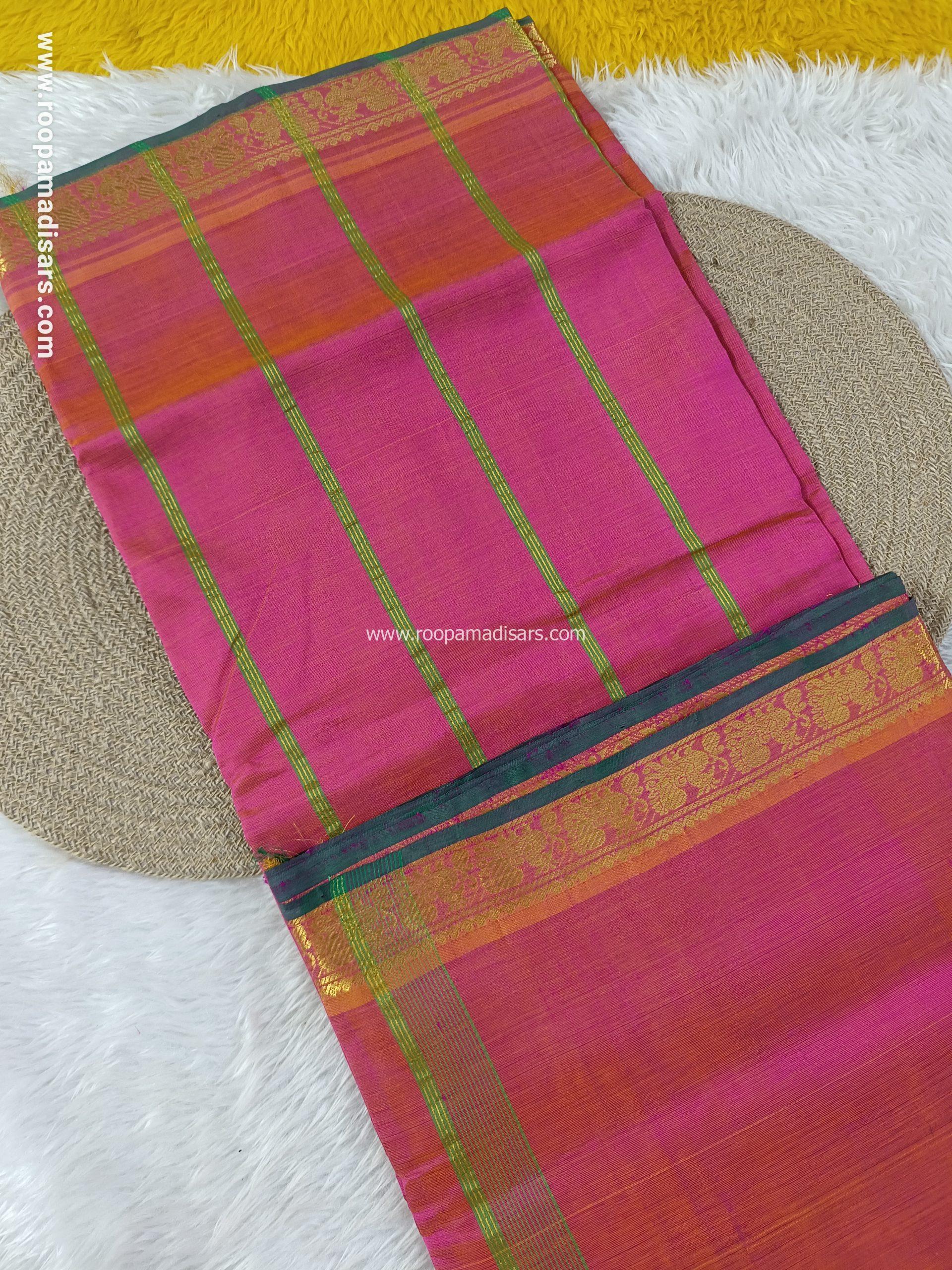 Pure Silk Cotton Madisar -10YARDS PURE SILK COTTON MADISAR KORVAI BORDER WITHOUT BLOUSE PIECE - Image 2