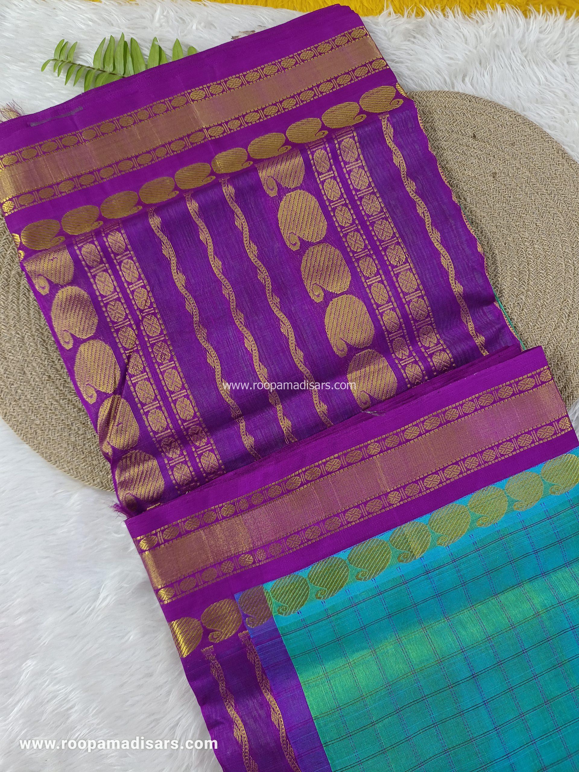 Pure Silk Cotton Madisar -10YARDS PURE SILK COTTON MADISAR KORVAI BORDER WITHOUT BLOUSE PIECE - Image 2