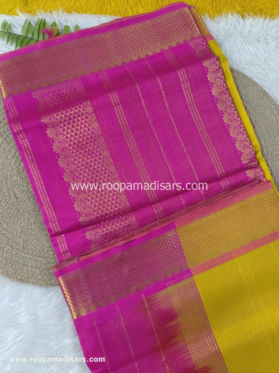 Pure Silk Cotton Madisar -10YARDS PURE SILK COTTON MADISAR KORVAI BORDER WITHOUT BLOUSE PIECE - Image 2