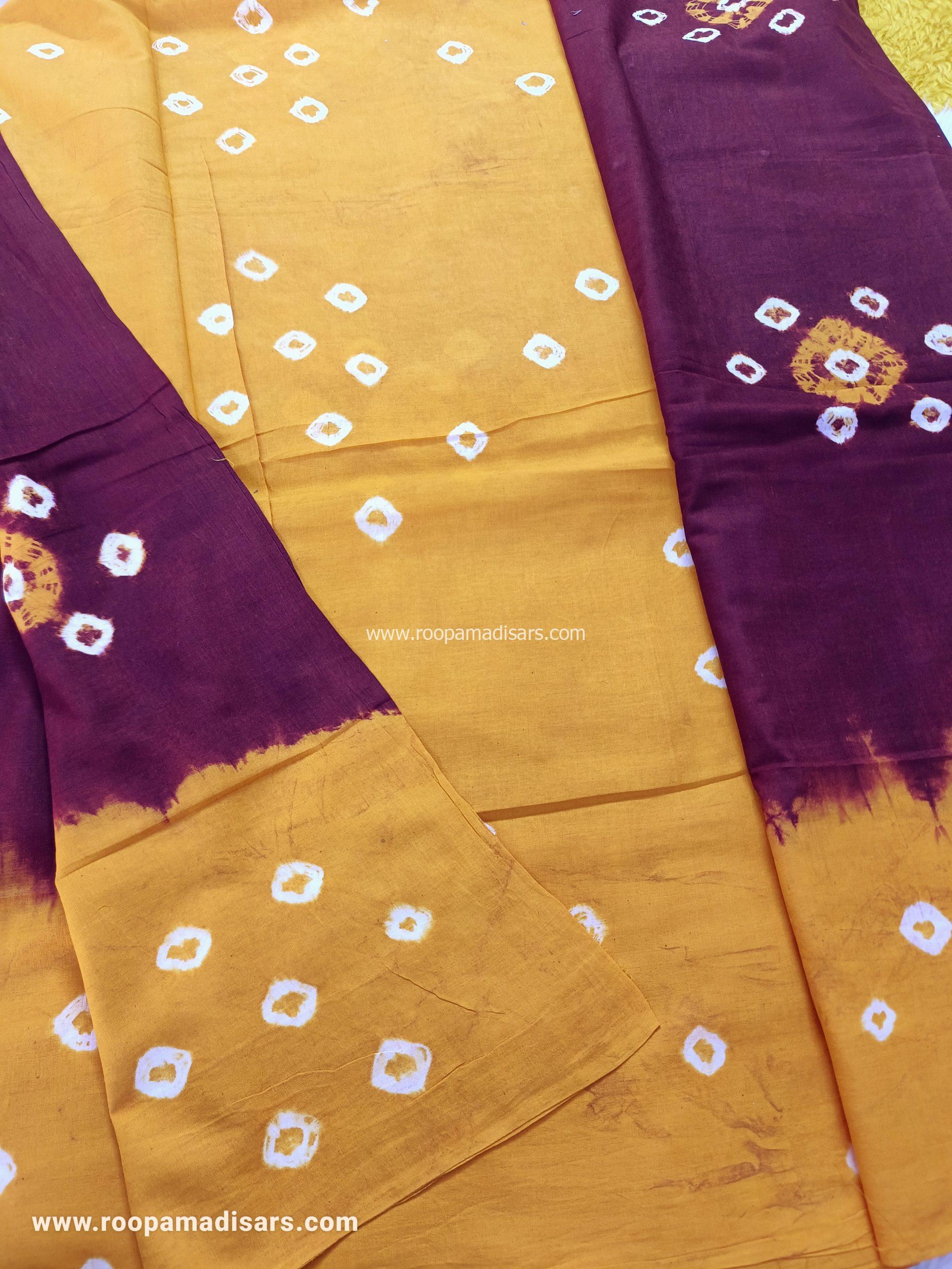 BATIK SAREES -10.5 YARDS ORIGINAL WAX PRINTED BATIK MADISAR SAREE WITHOUT BLOUSE PIECE - Image 2