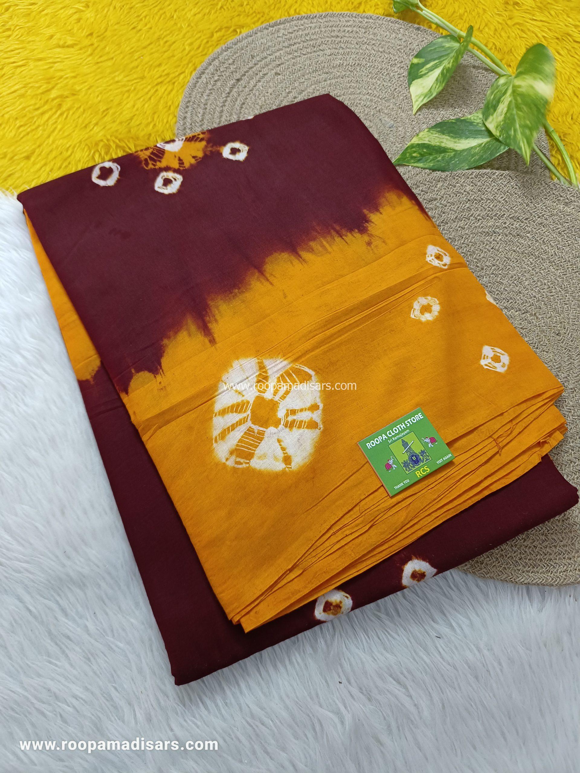 BATIK SAREES -10.5 YARDS ORIGINAL WAX PRINTED BATIK MADISAR SAREE WITHOUT BLOUSE PIECE