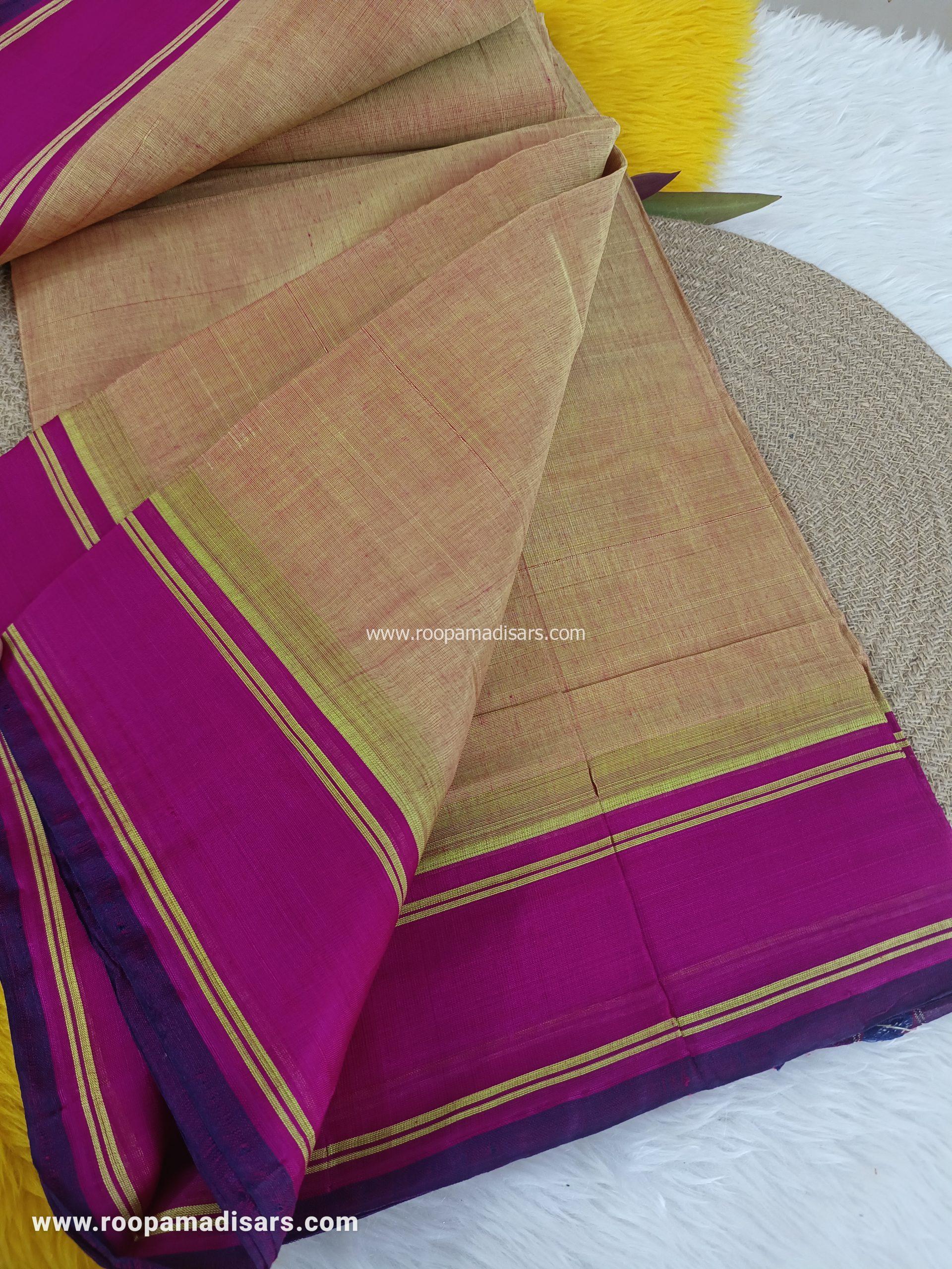 DEVENDRA SAREES -11 YARDS ORIGINAL DEVENDRA MADISAR SAREE WITHOUT BLOUSE PIECE - Image 3