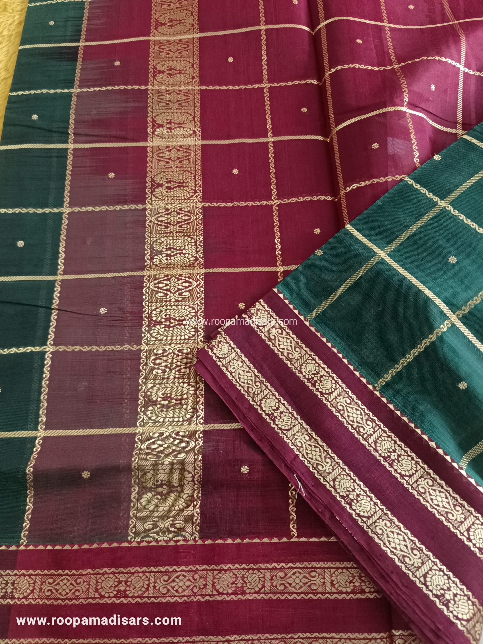 DEVENDRA SAREES -10.5 YARDS ORIGINAL DEVENDRA MADISAR SAREE WITHOUT BLOUSE PIECE - Image 4