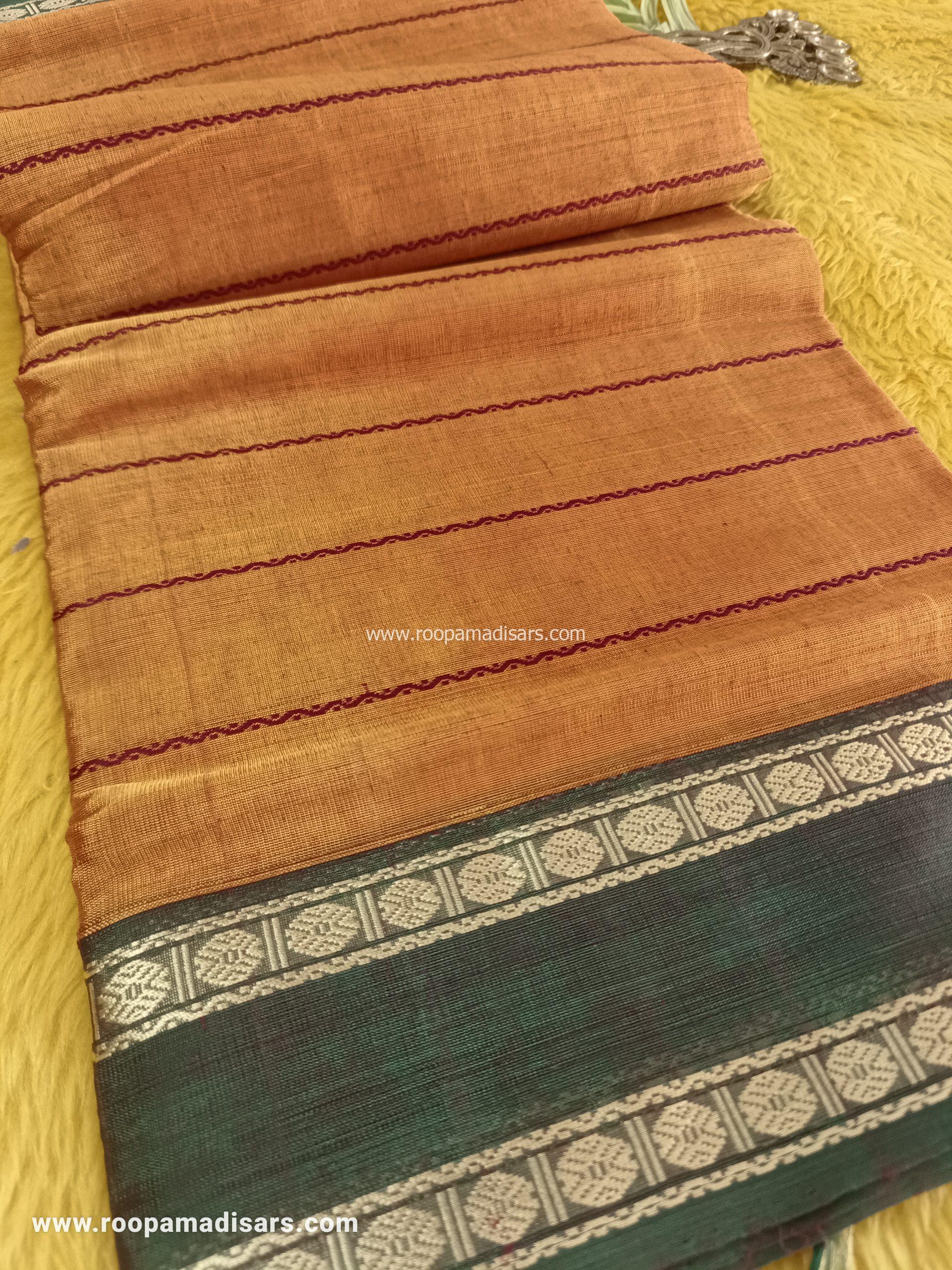DEVENDRA SAREES -10.5 YARDS ORIGINAL DEVENDRA MADISAR SAREE WITHOUT BLOUSE PIECE - Image 2