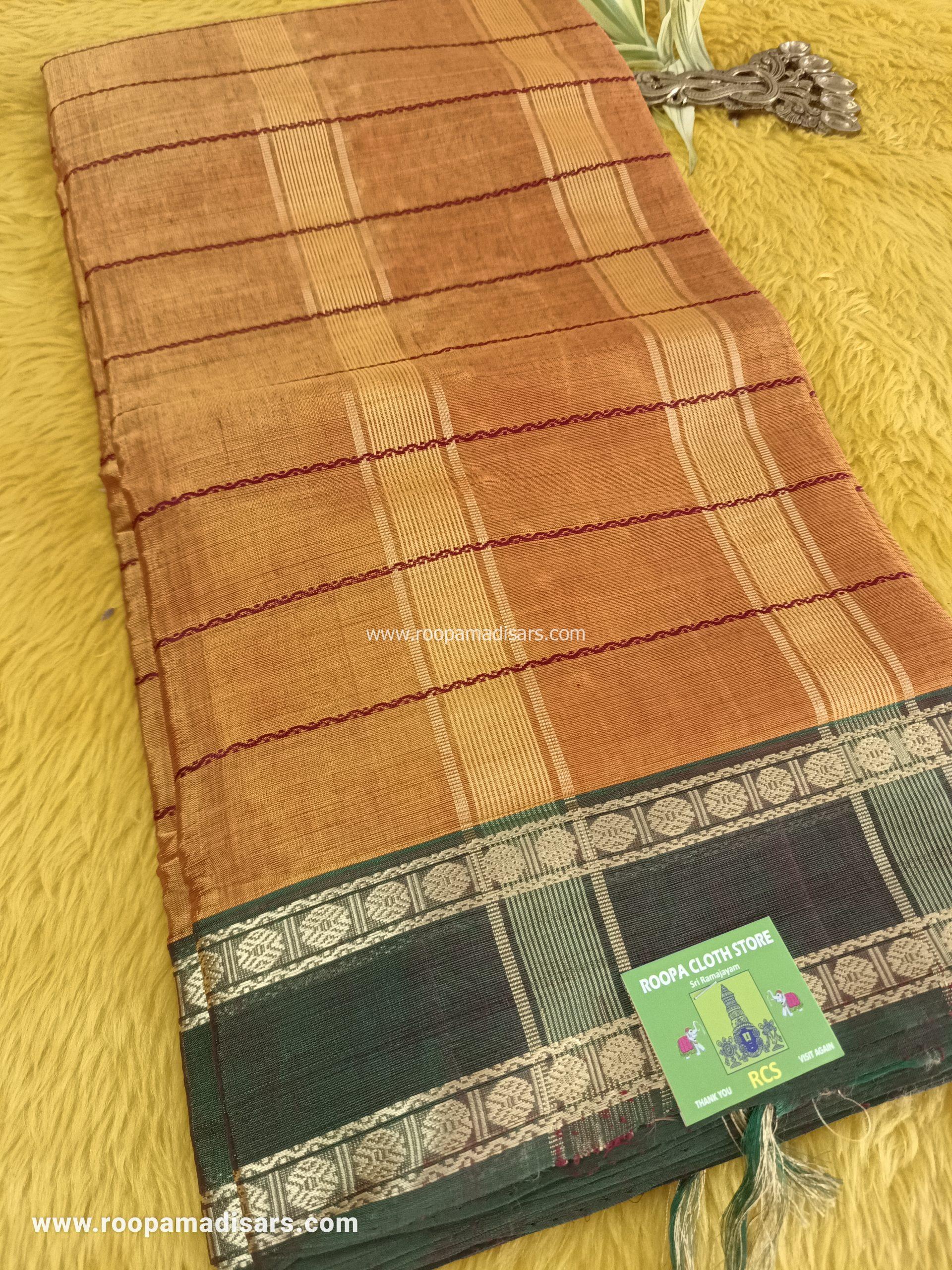 DEVENDRA SAREES -10.5 YARDS ORIGINAL DEVENDRA MADISAR SAREE WITHOUT BLOUSE PIECE - Image 3