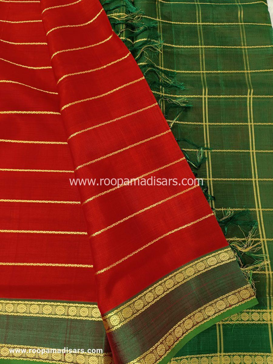 DEVENDRA SAREES -10 YARDS ORIGINAL DEVENDRA MADISAR SAREE WITHOUT BLOUSE PIECE - Image 2