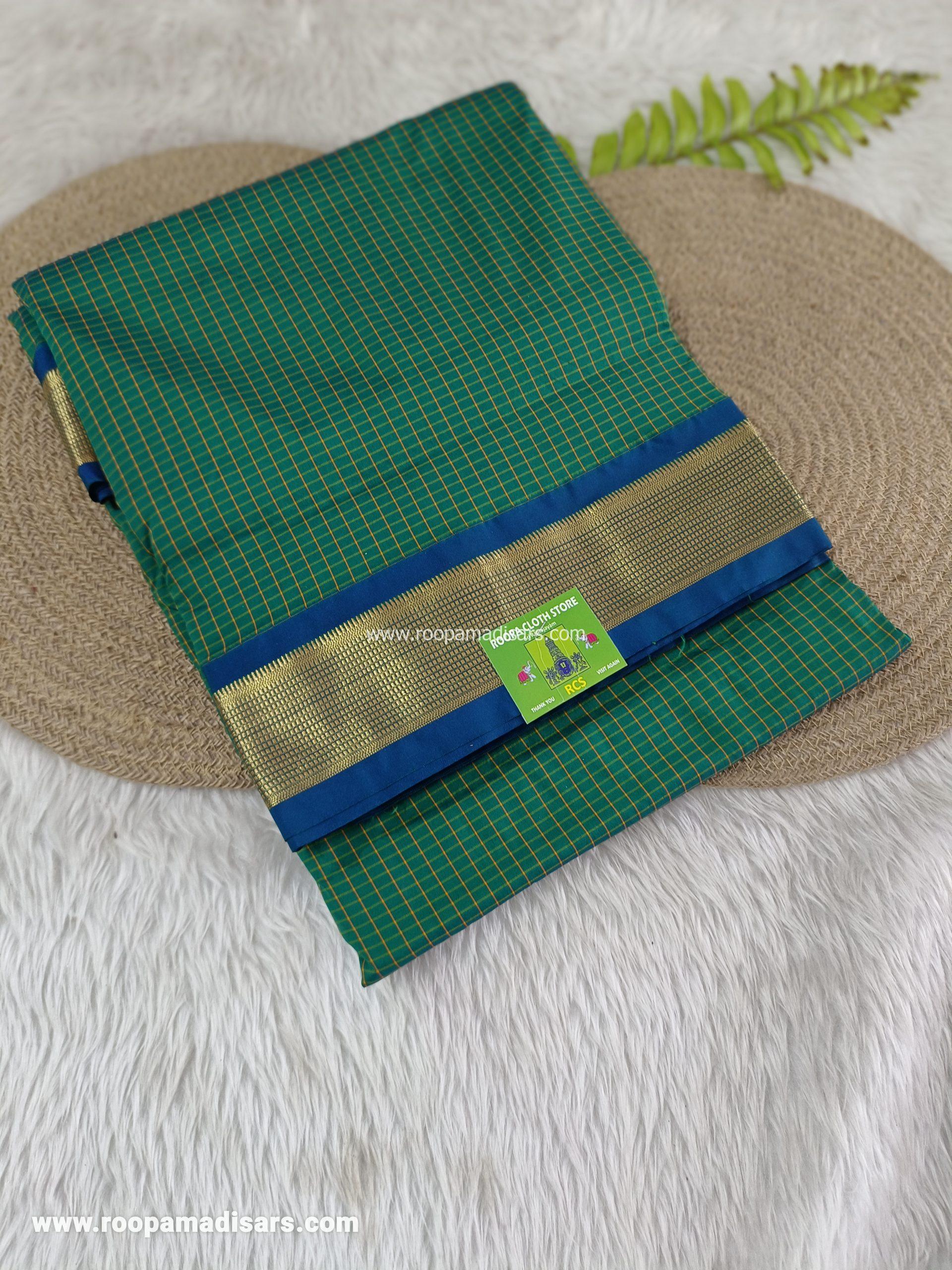 SALEM SILK MADISARS -10YARDS SALEM SILK MADISAR KORVAI BORDER WITHOUT BLOUSE PIECE