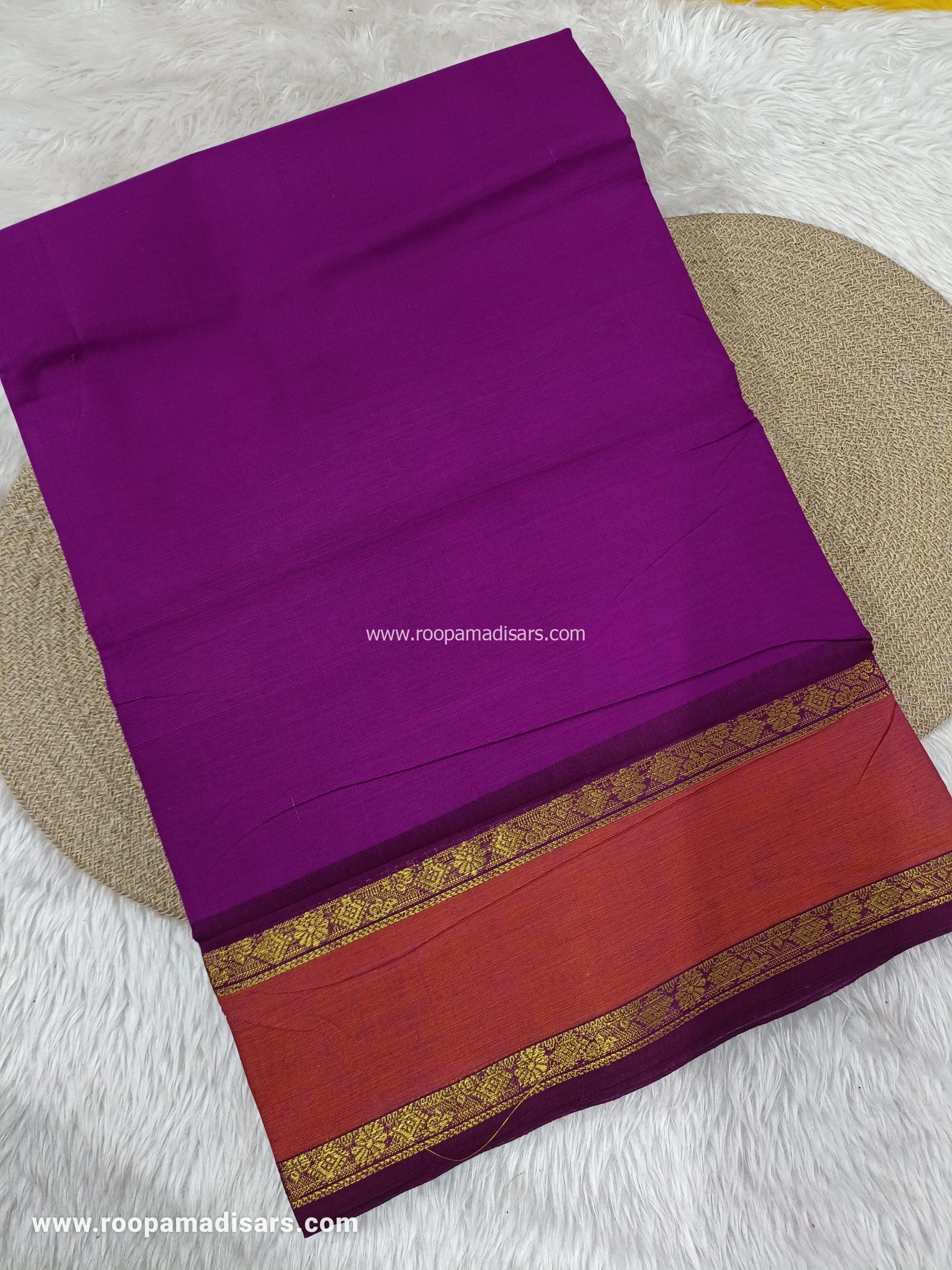 MADURAI COTTON SAREES -10YARDS COTTON MADISAR SAREE WITHOUT BLOUSE PIECE