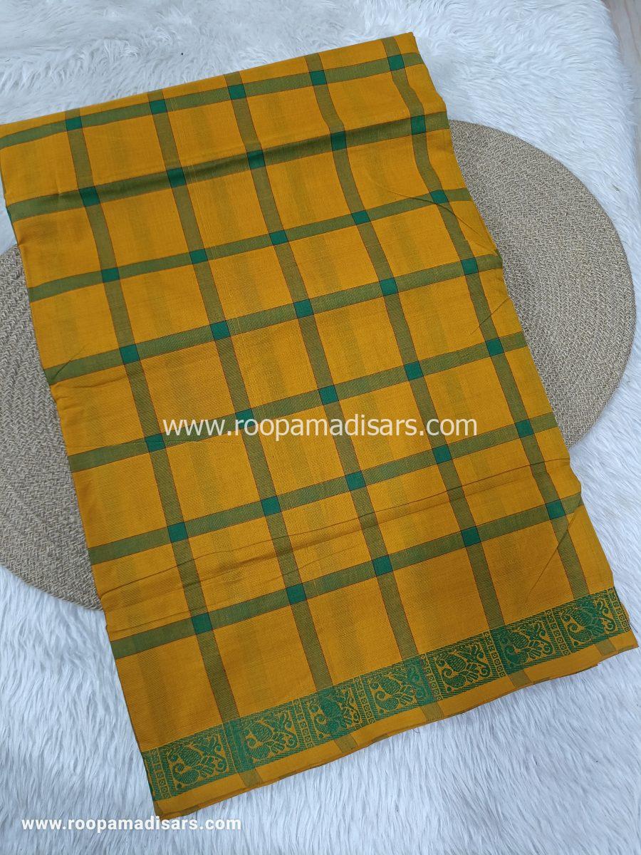 MADURAI COTTON SAREES -10YARDS COTTON MADISAR SAREE WITHOUT BLOUSE PIECE