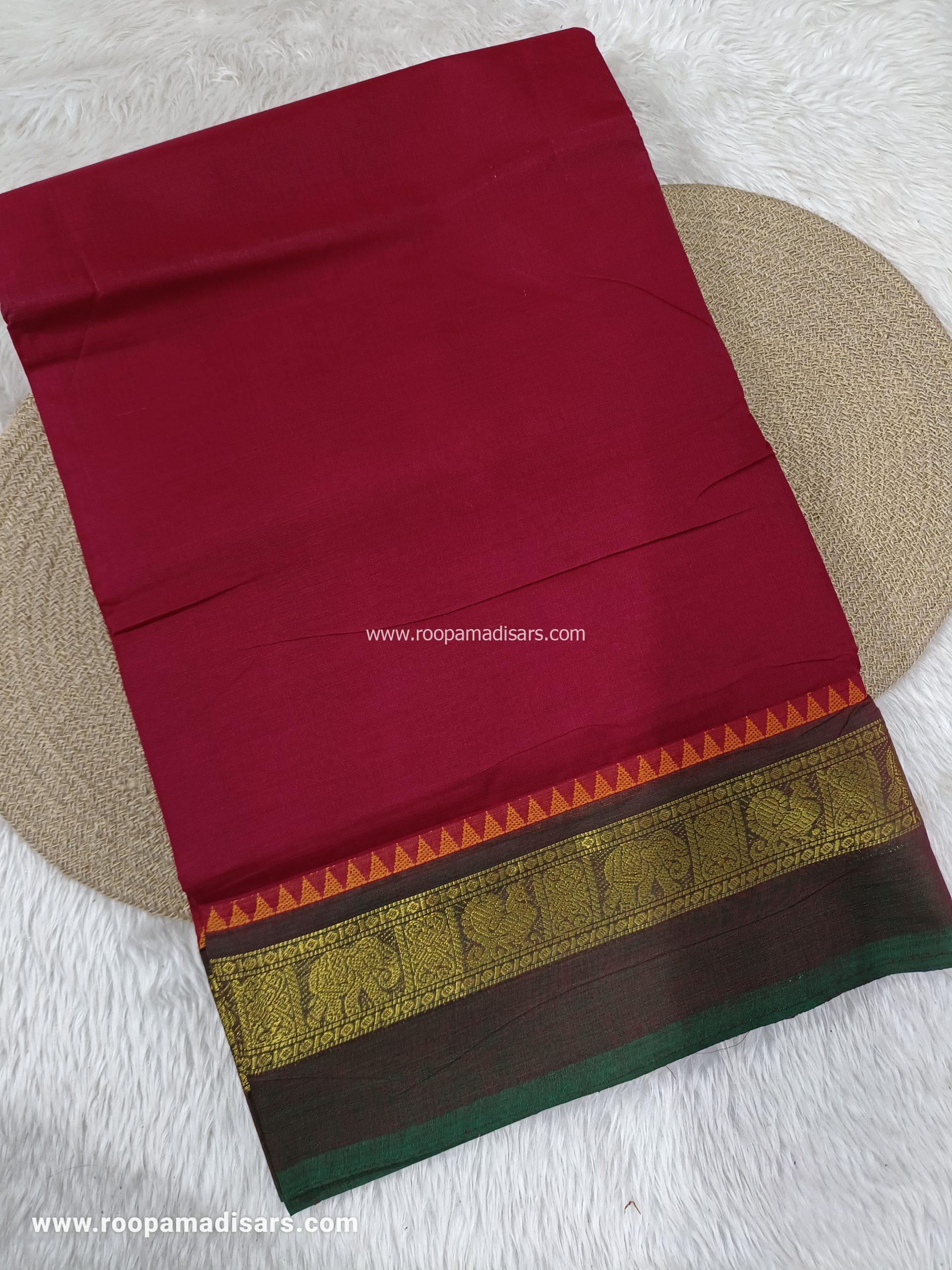 MADURAI COTTON SAREES -10YARDS COTTON MADISAR SAREE WITHOUT BLOUSE PIECE