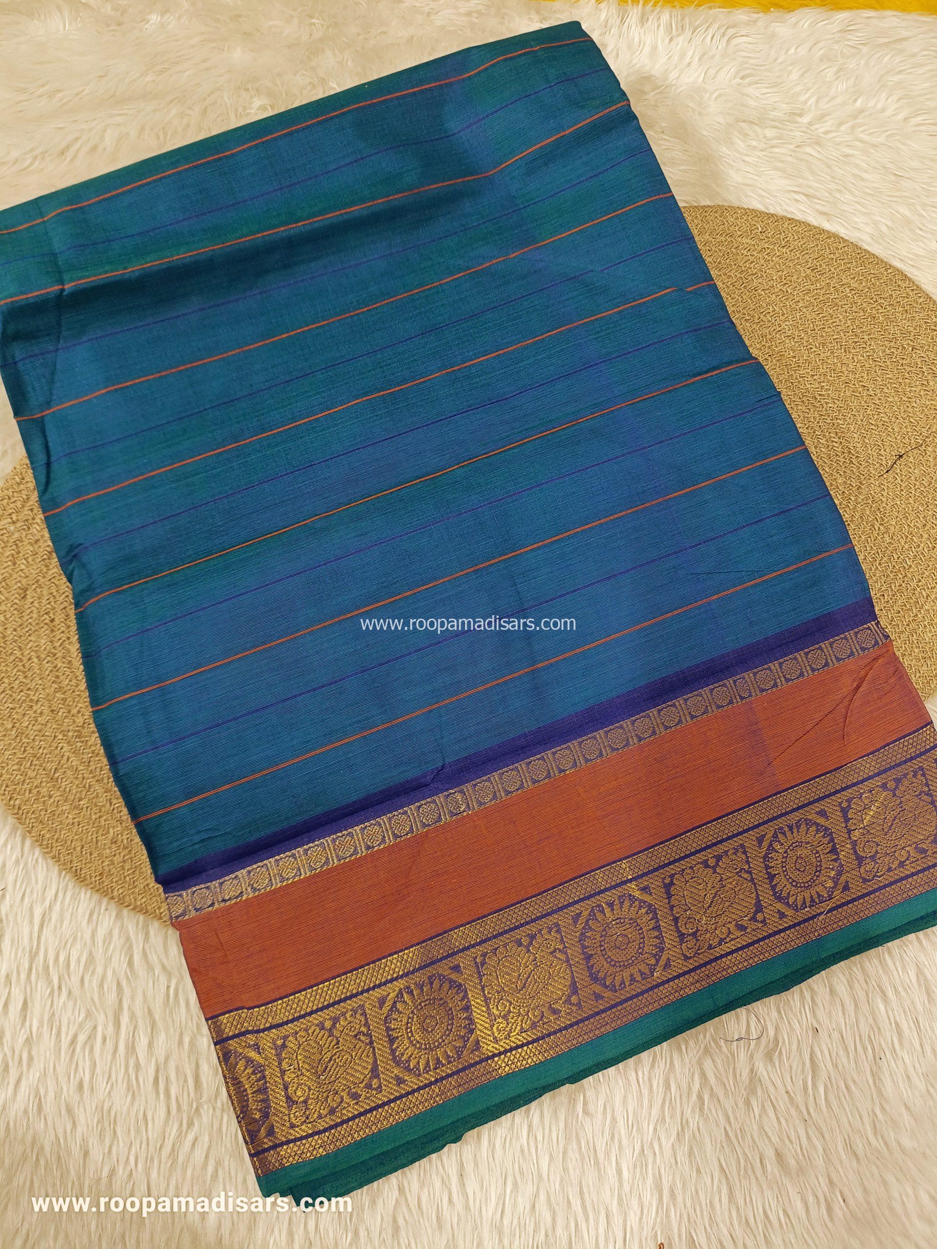 MADURAI COTTON SAREES -10YARDS COTTON MADISAR SAREE WITHOUT BLOUSE PIECE