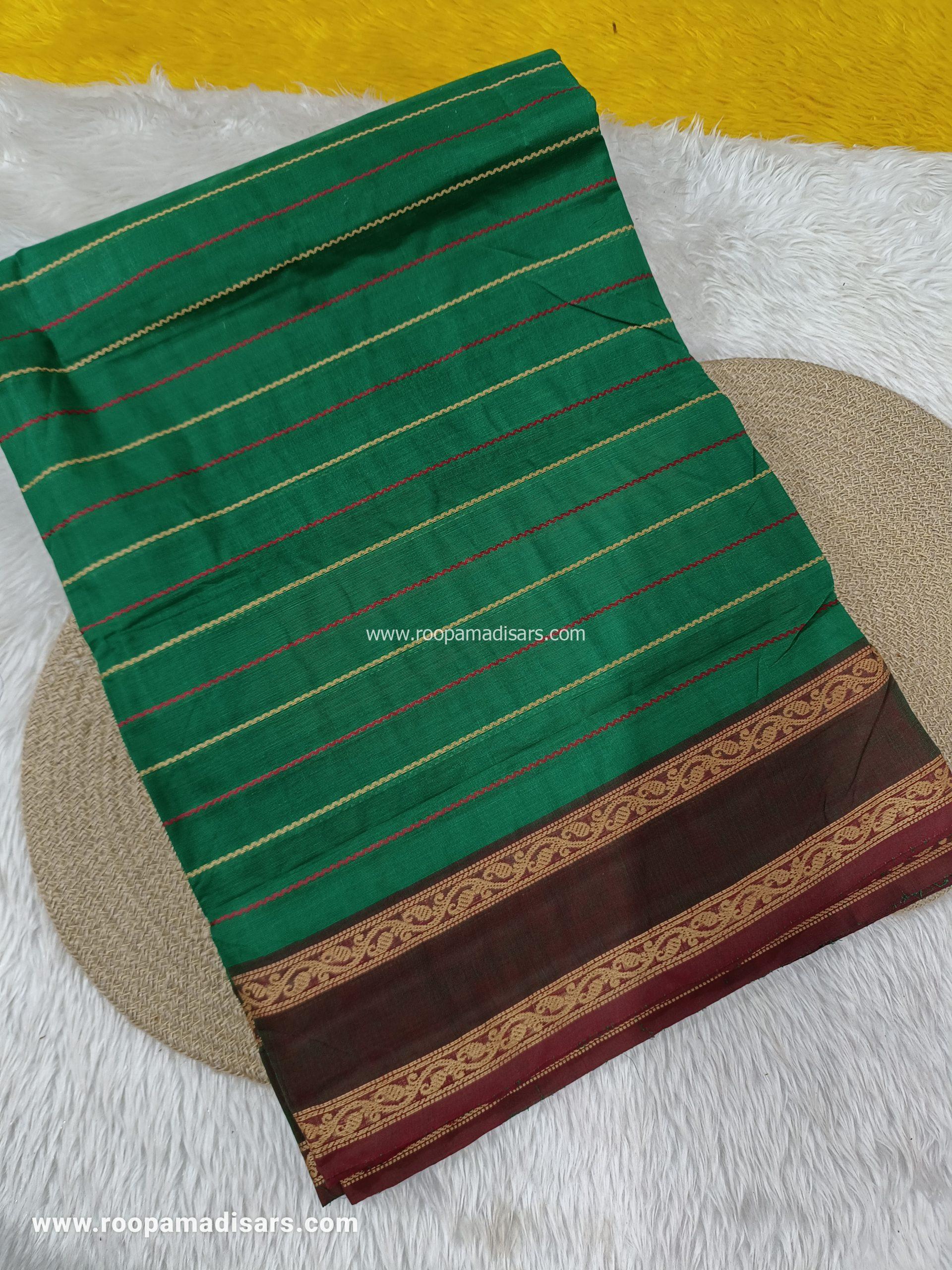 MADURAI COTTON SAREES -10YARDS COTTON MADISAR SAREE WITHOUT BLOUSE PIECE