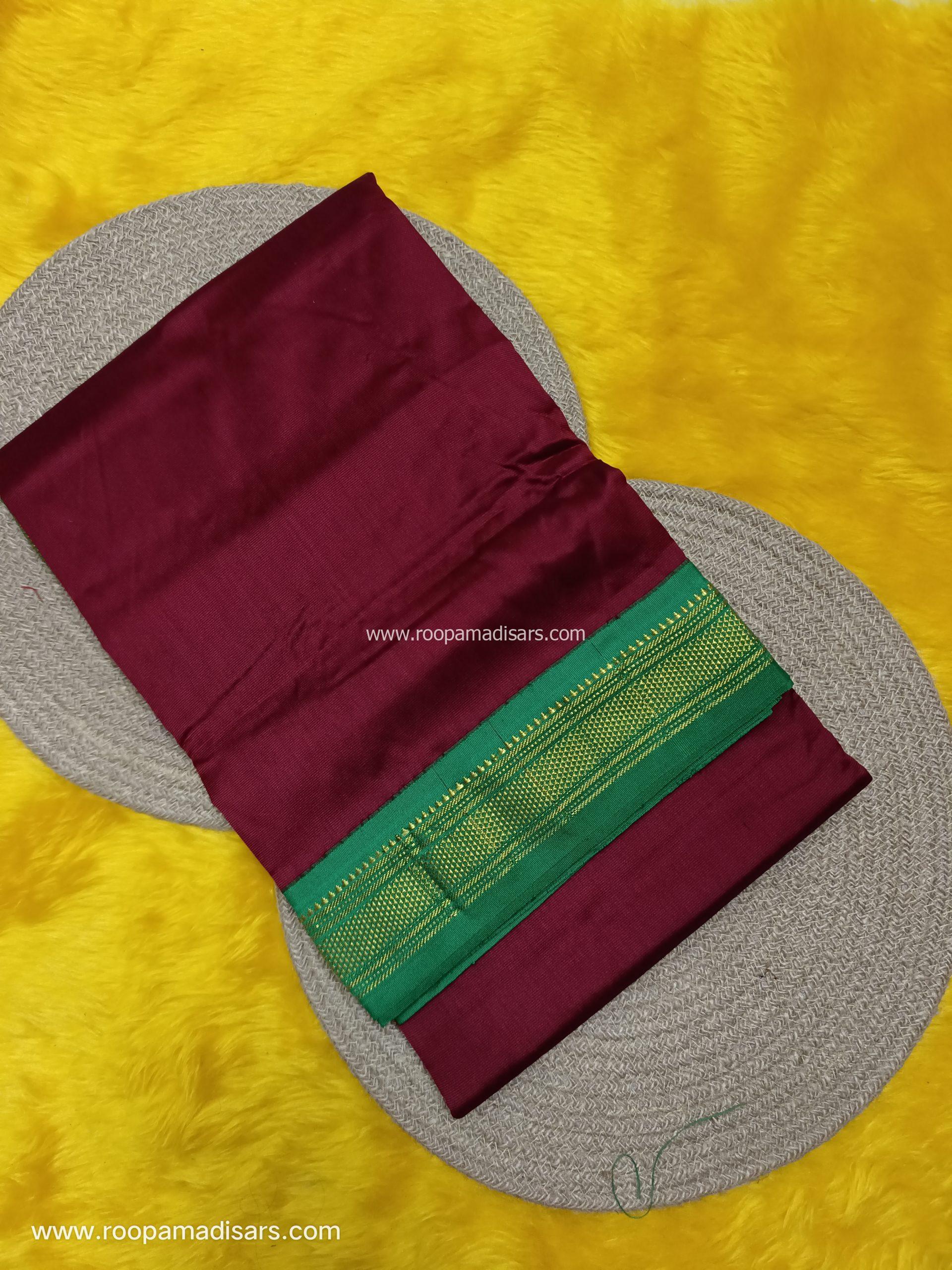 BUTTER SILK MADISARS -10YARDS BUTTER SILK MADISAR KORVAI BORDER WITHOUT BLOUSE PIECE