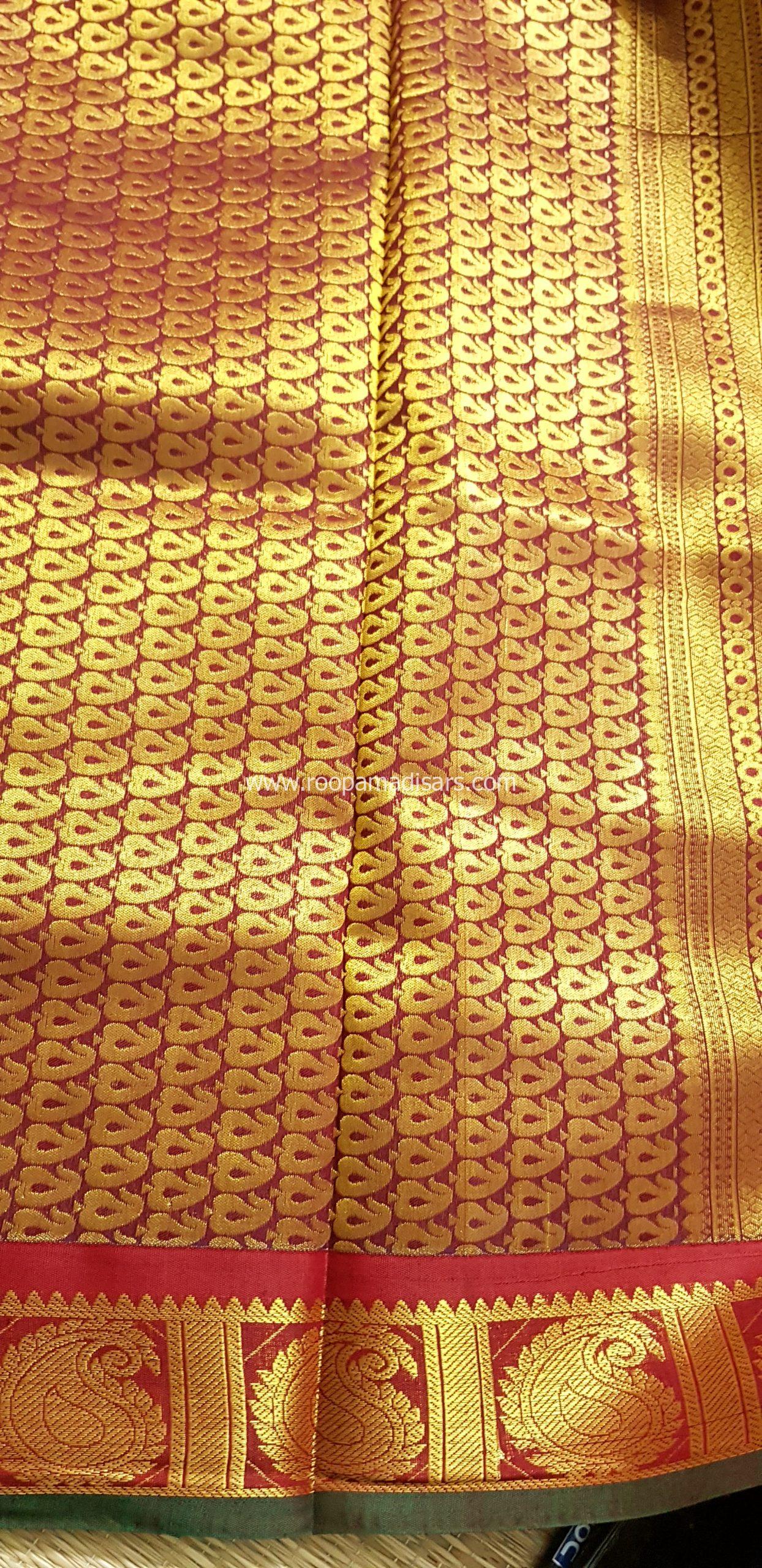 KANCHI SEMI SILK -10 YARDS KANCHI SILK KORVAI MADISAR SAREE WITHOUT BLOUSE PIECE - Image 2