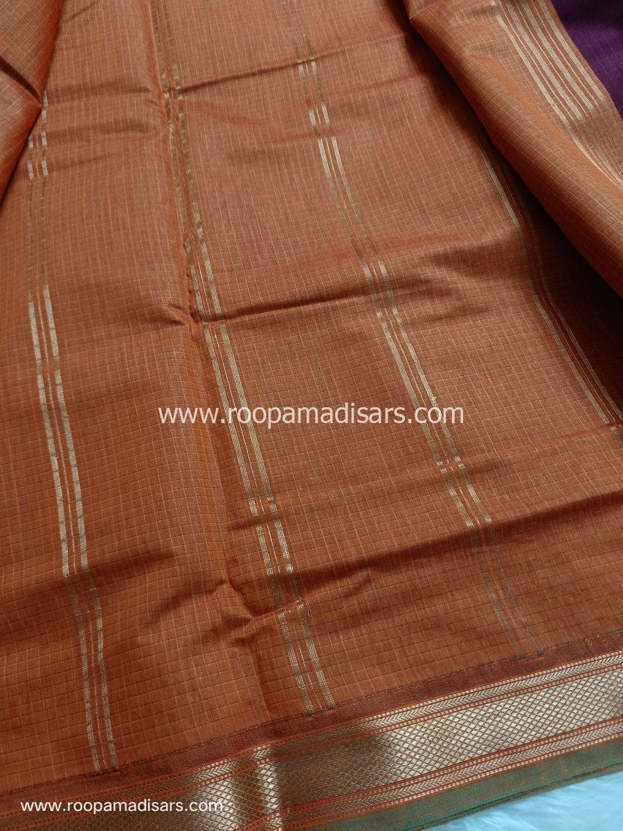 KANCHI SEMI SILK -10.5 YARDS KANCHI SILK KORVAI MADISAR SAREE WITHOUT BLOUSE PIECE - Image 2