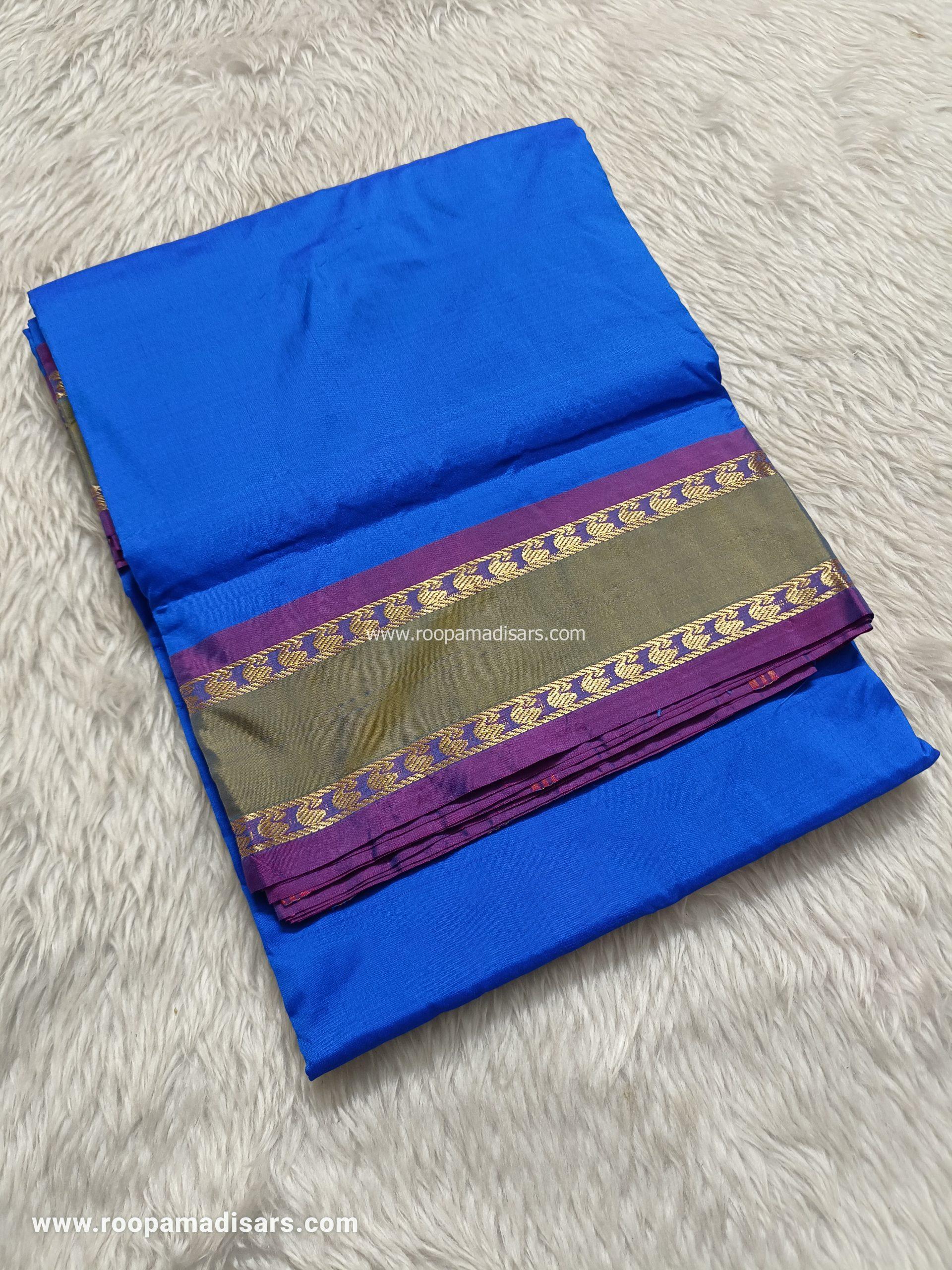 SALEM SILK MADISARS -10YARDS SALEM SILK MADISAR KORVAI BORDER WITHOUT BLOUSE PIECE