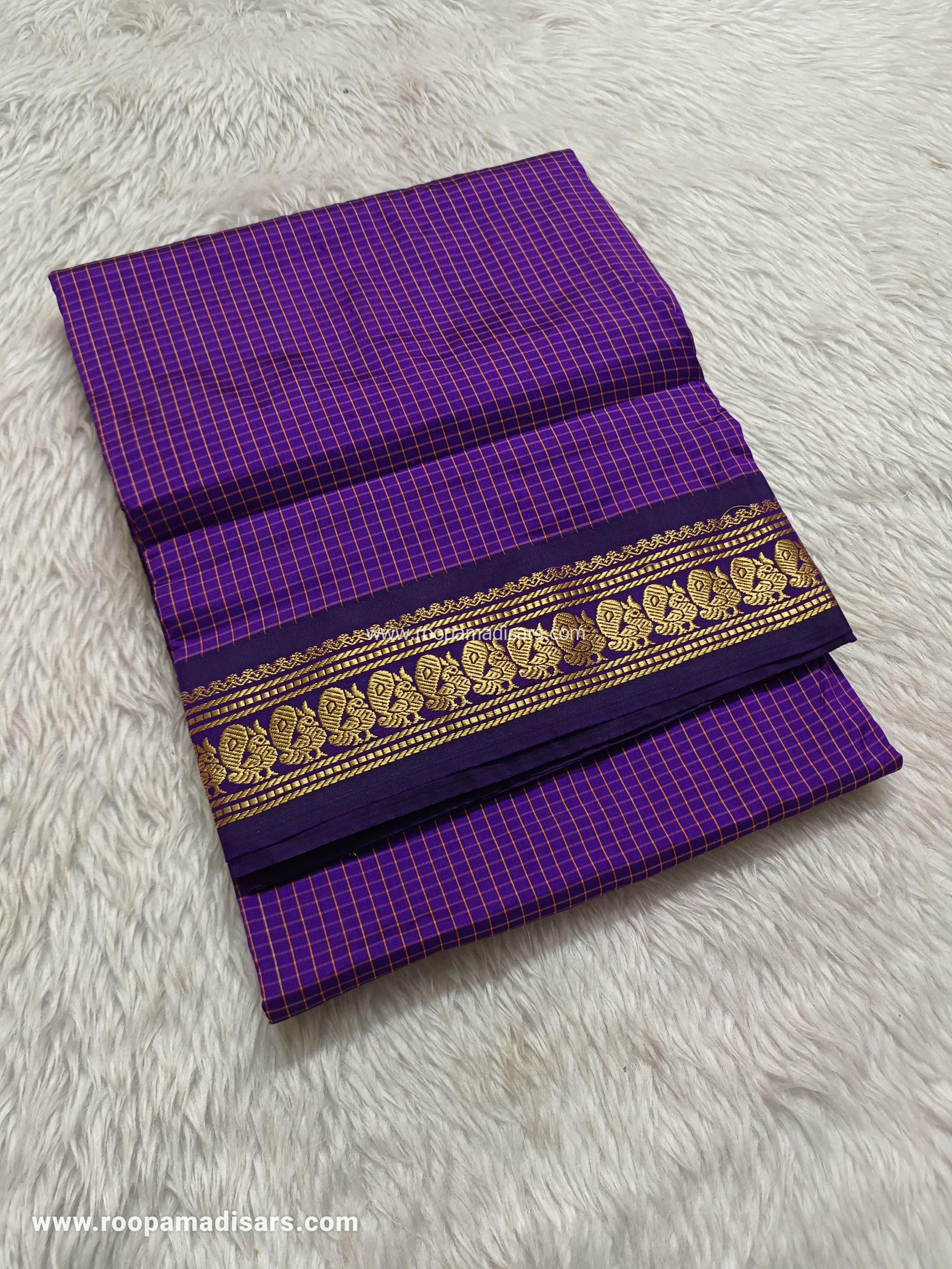 SALEM SILK MADISARS -10YARDS SALEM SILK MADISAR KORVAI BORDER WITHOUT BLOUSE PIECE